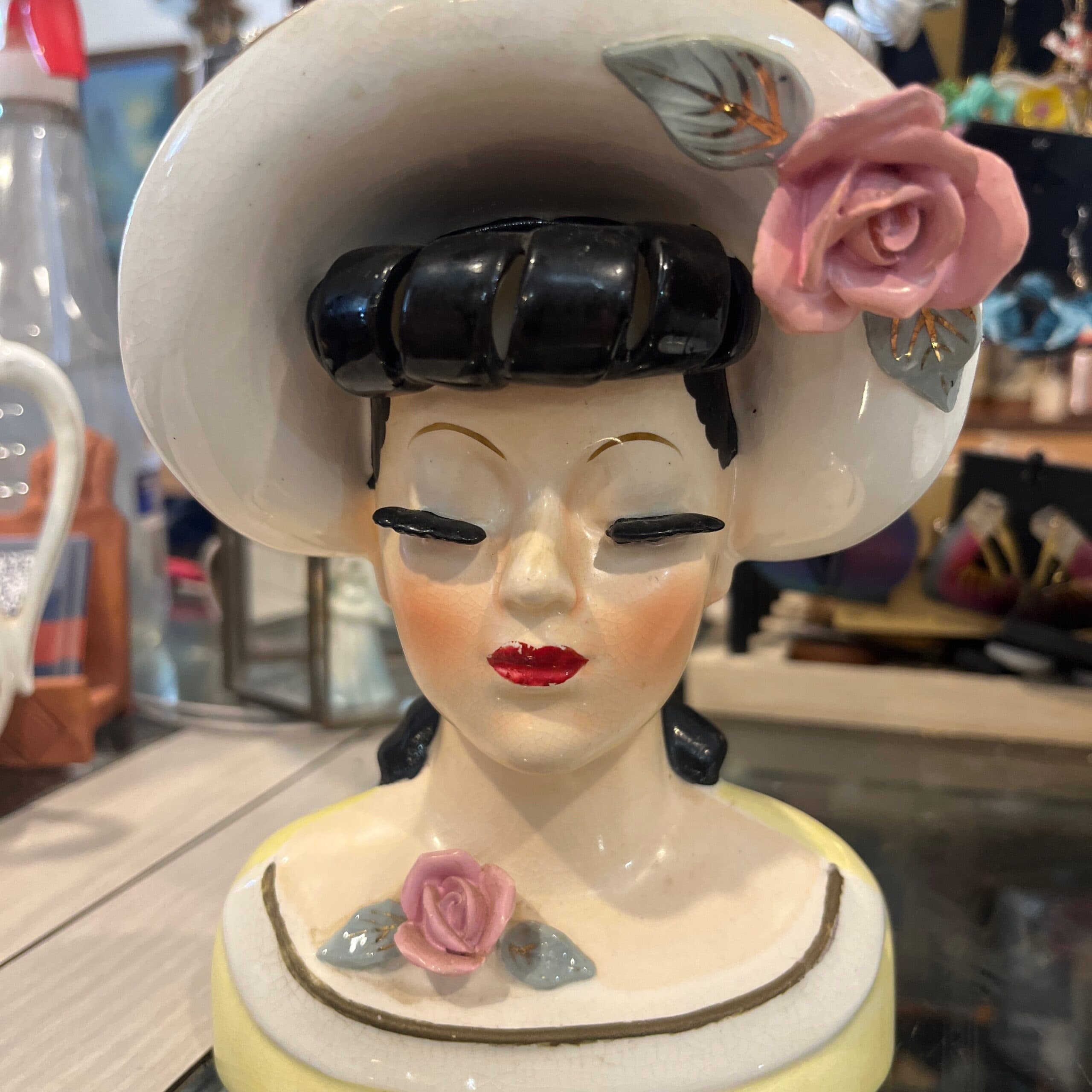 Black Hair Yellow Hat - Headplanter - CONSIGNMENT - Regular