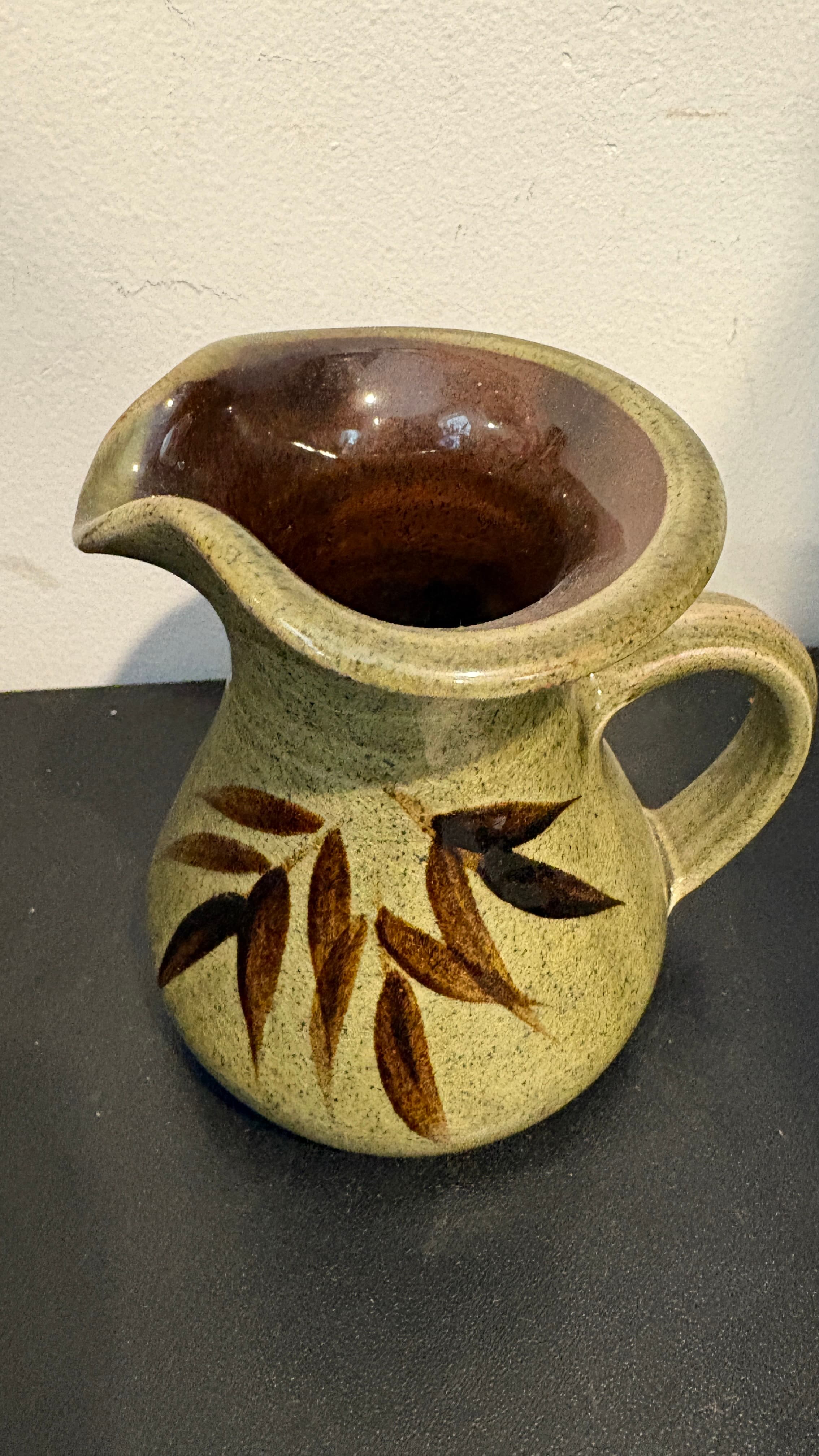 Green 4" Studio Pottery Pitcher - Regular - Thumbnail 2