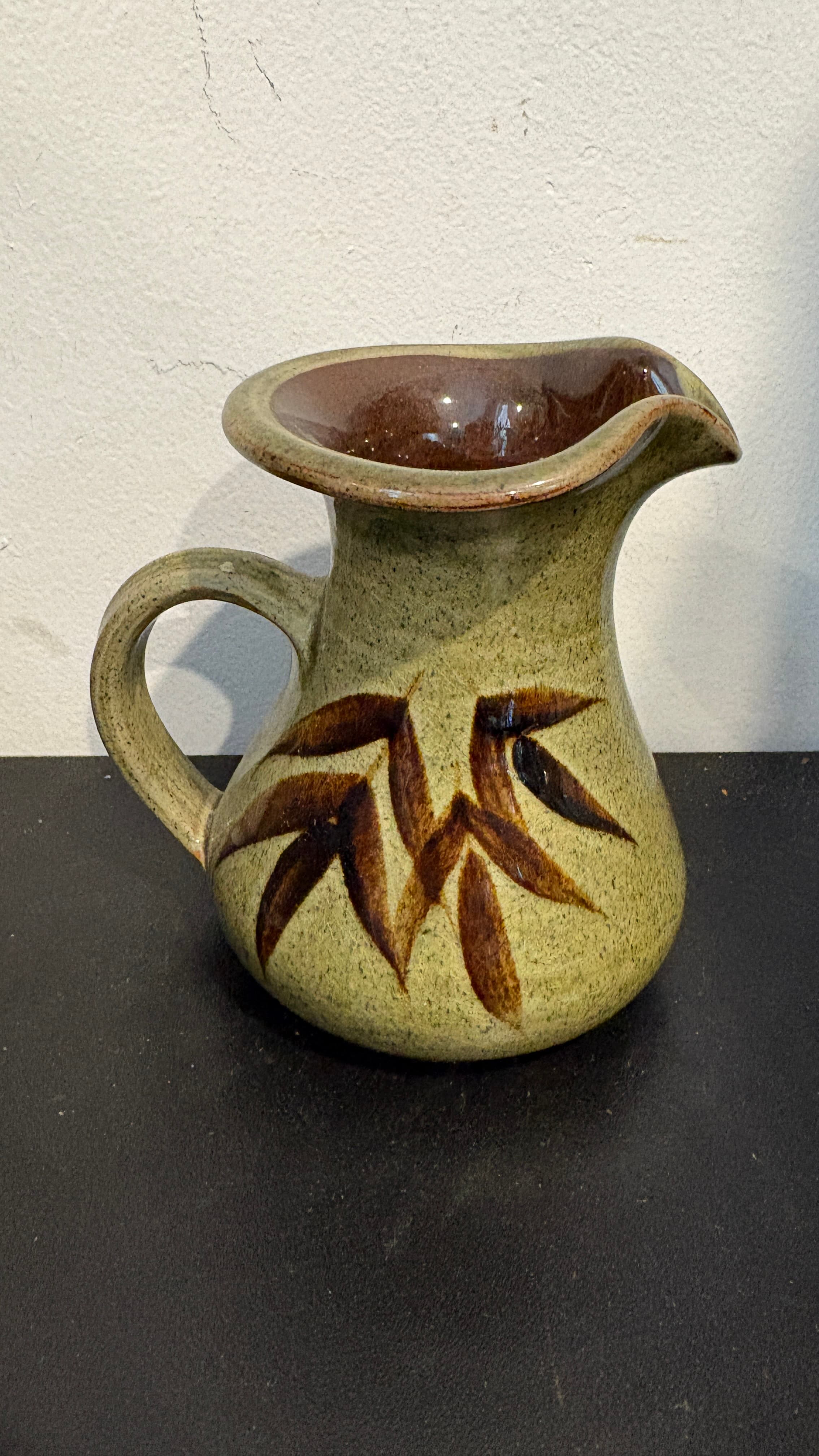 Green 4" Studio Pottery Pitcher - Regular - Thumbnail 6