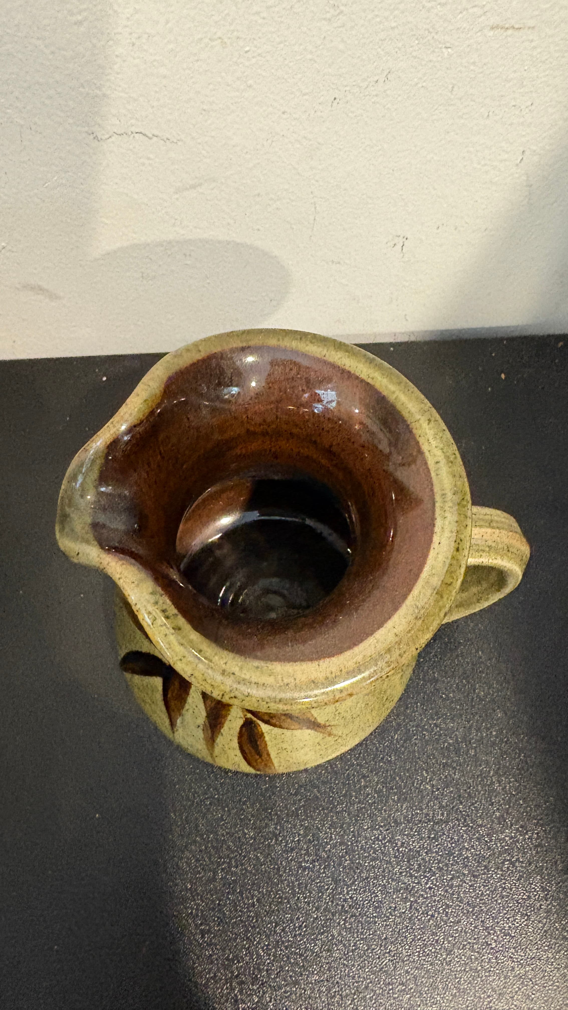 Green 4" Studio Pottery Pitcher - Regular - Thumbnail 3