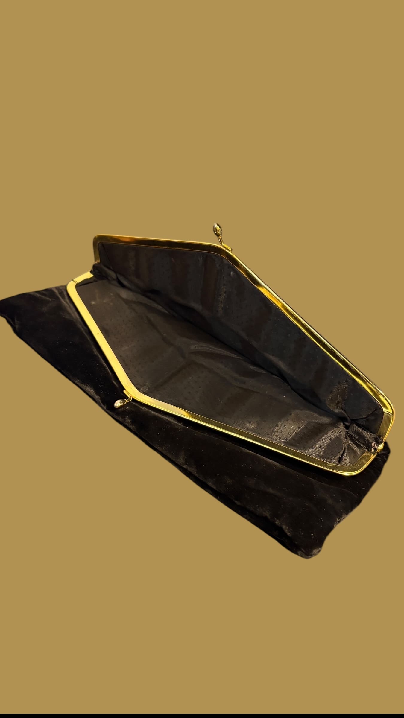 Black Velvet Clutch Purse - Regular - Thumbnail 2