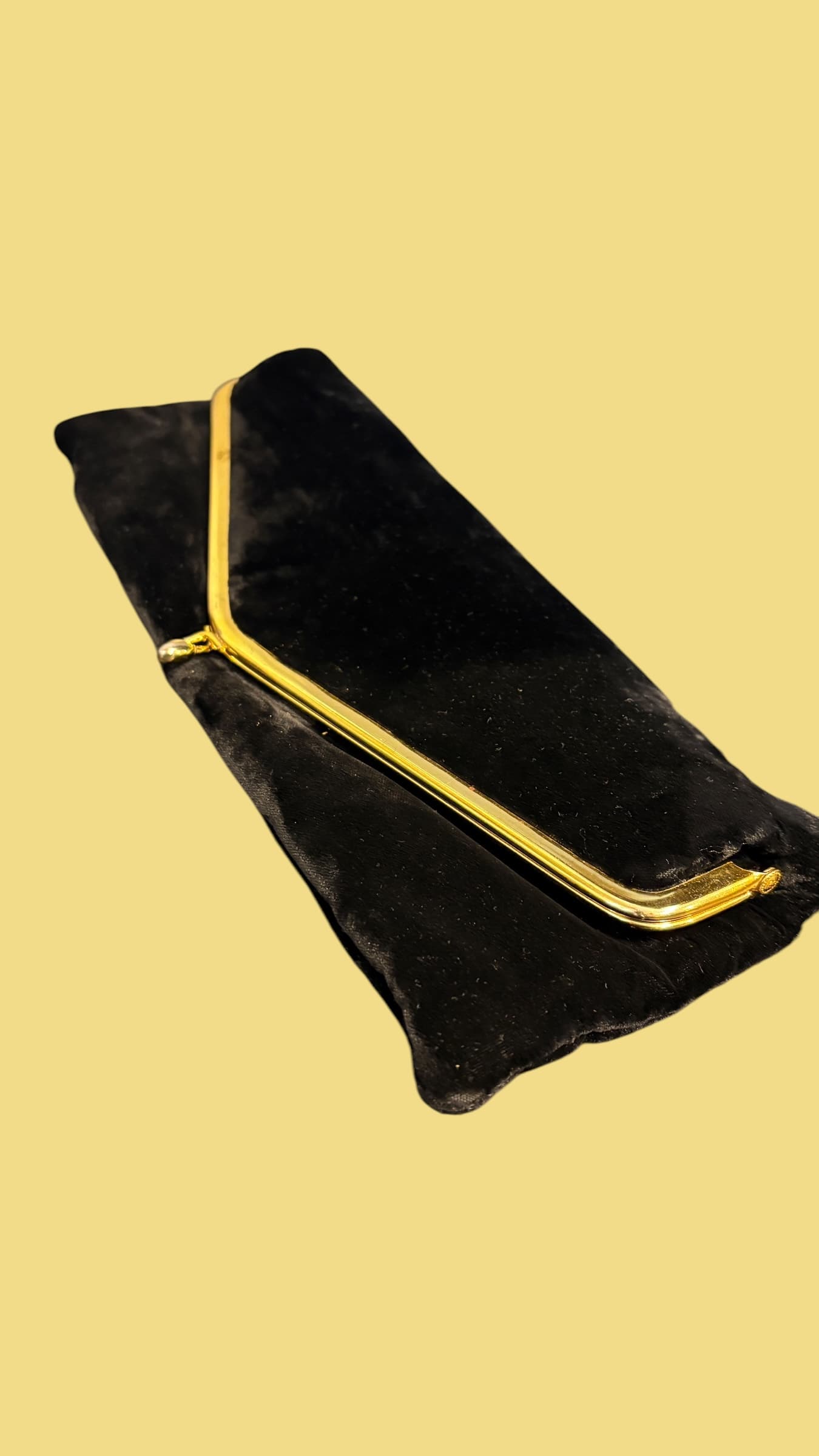Black Velvet Clutch Purse - Regular - Thumbnail 3