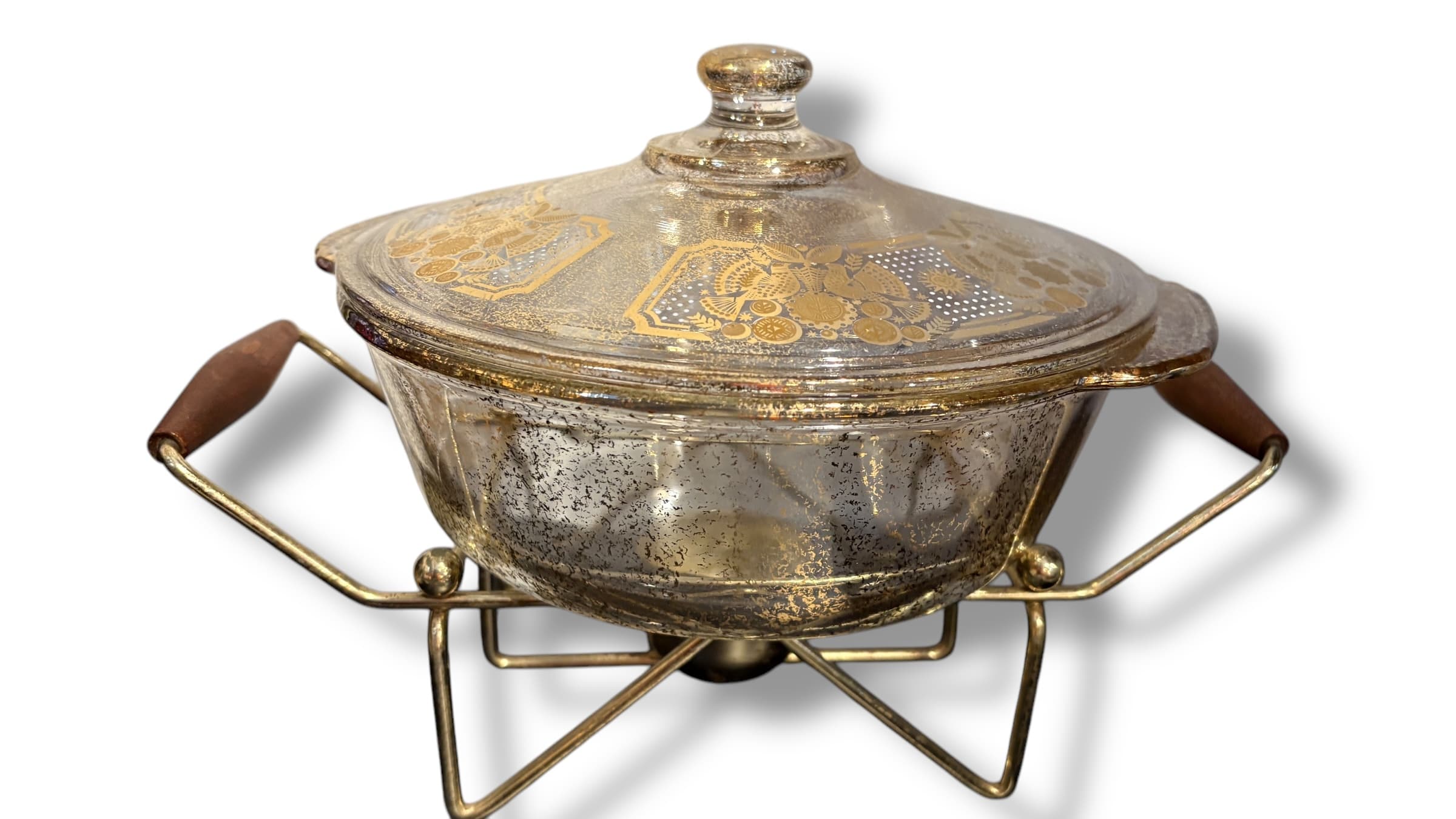 MCM Fire King Culver Covered Casserole Dish with Stand - Regular - Thumbnail 3