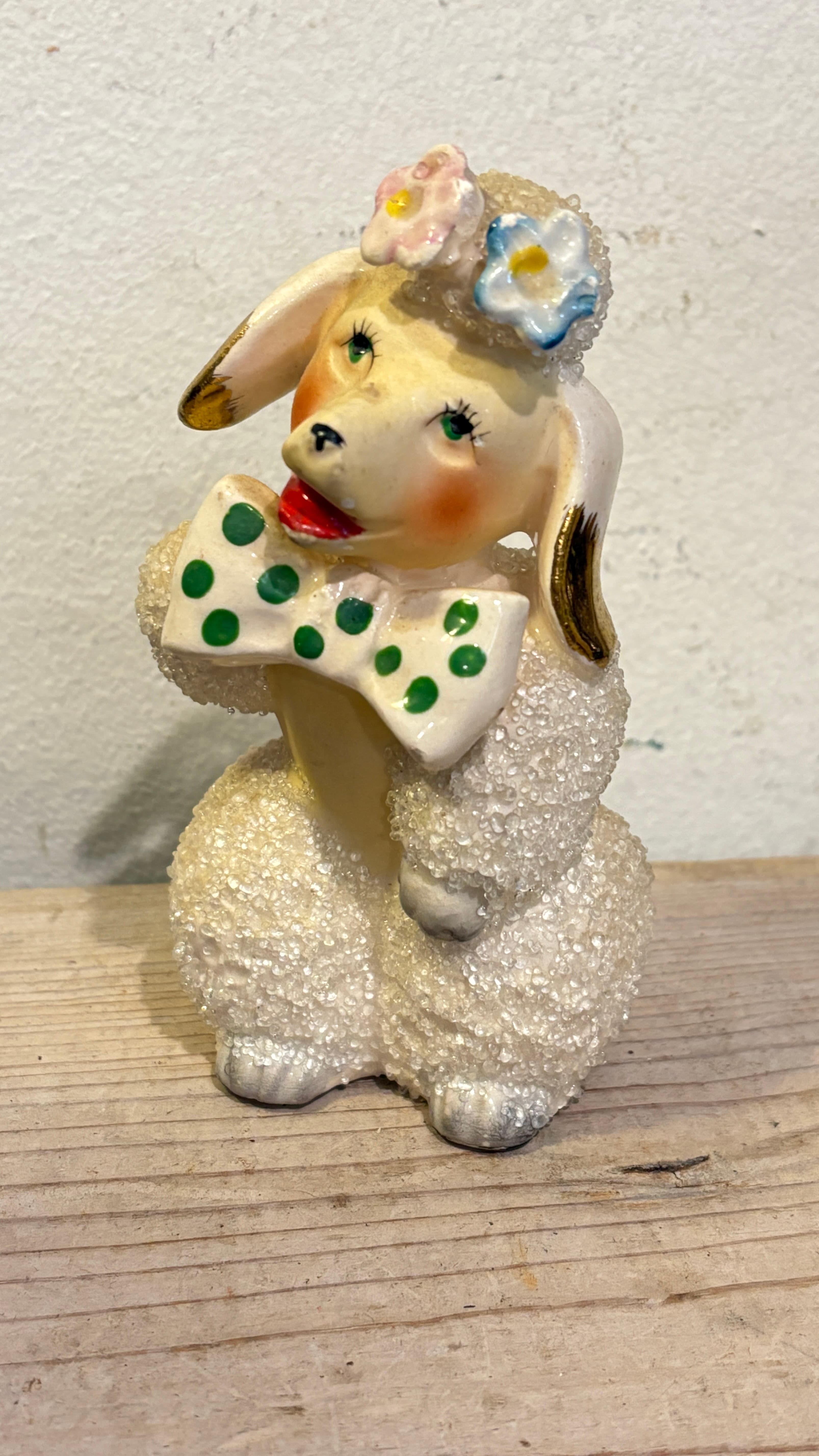 Rare Green Dot Spaghetti Poodle with Floral Hat - Regular - Thumbnail 6