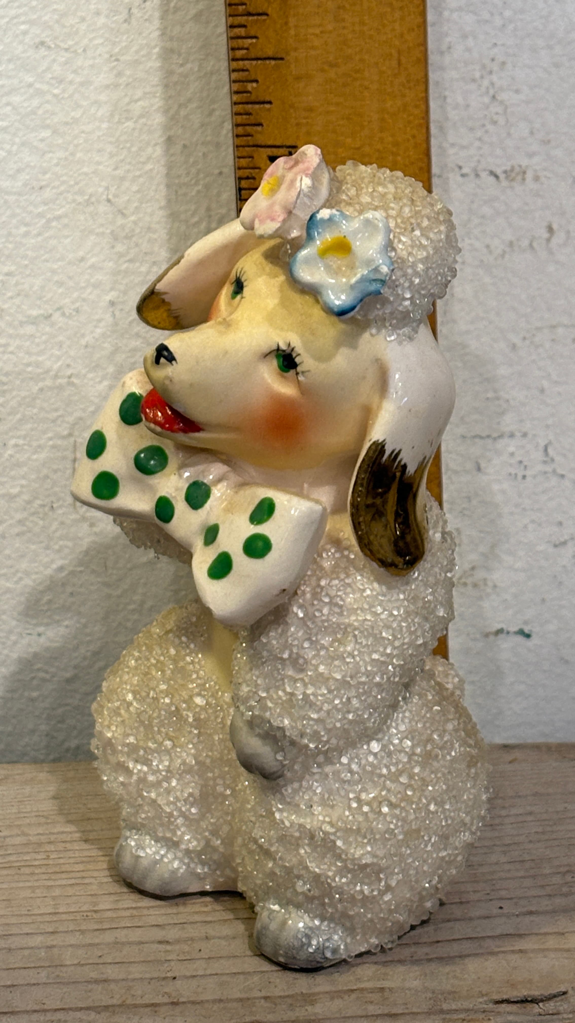 Rare Green Dot Spaghetti Poodle with Floral Hat - Regular - Thumbnail 7