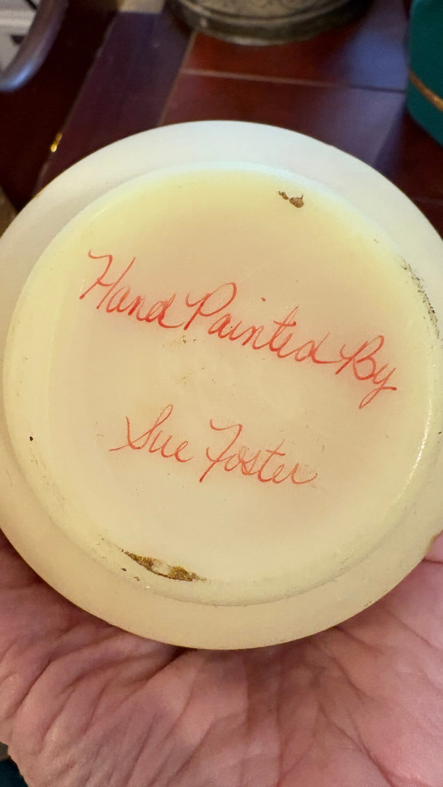 Fenton Hand Painted Custard Pinch Bowl - Regular - Thumbnail 2
