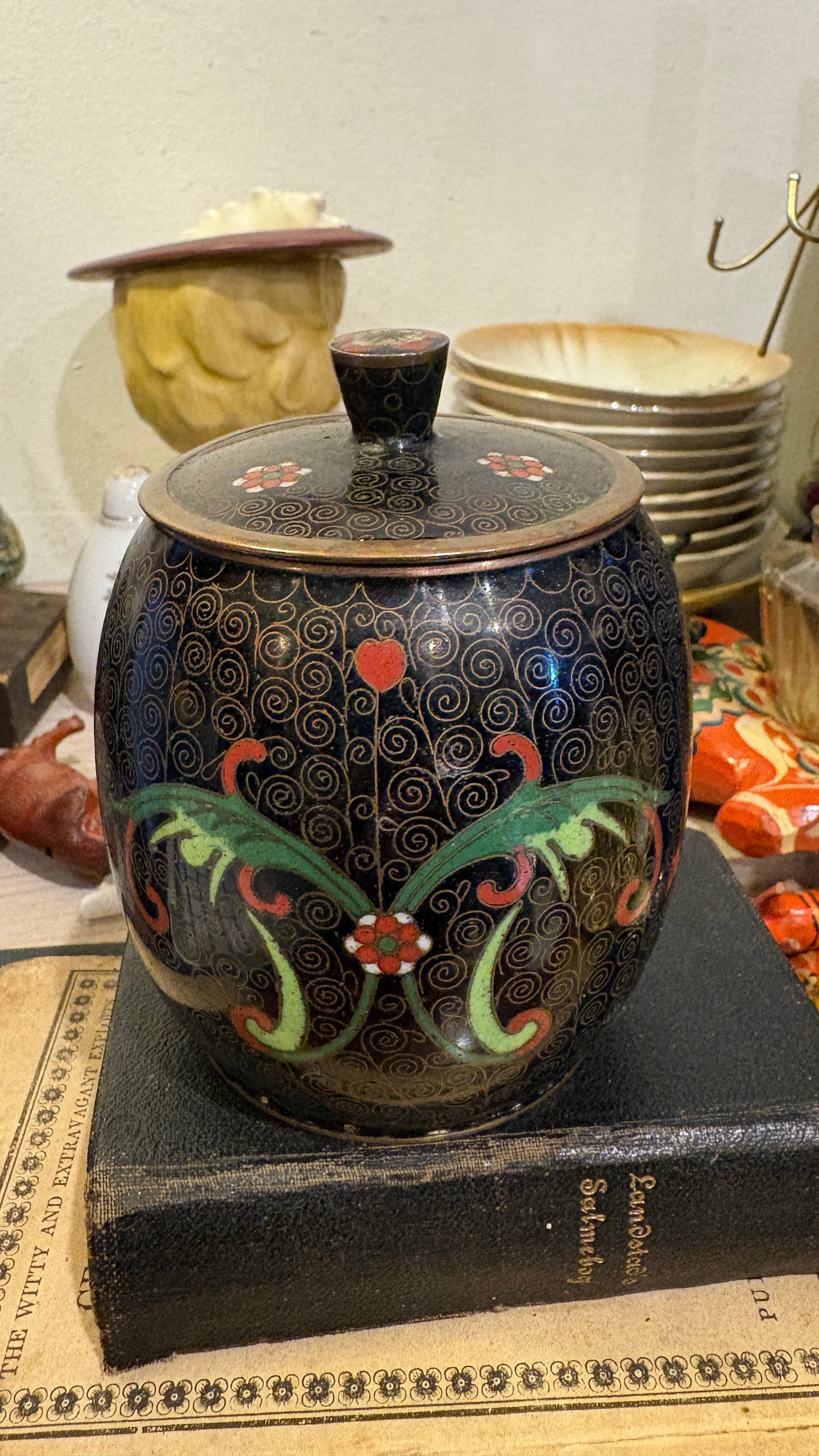 Japanese Cloisonne Tobacco Jar - Regular - Thumbnail 2