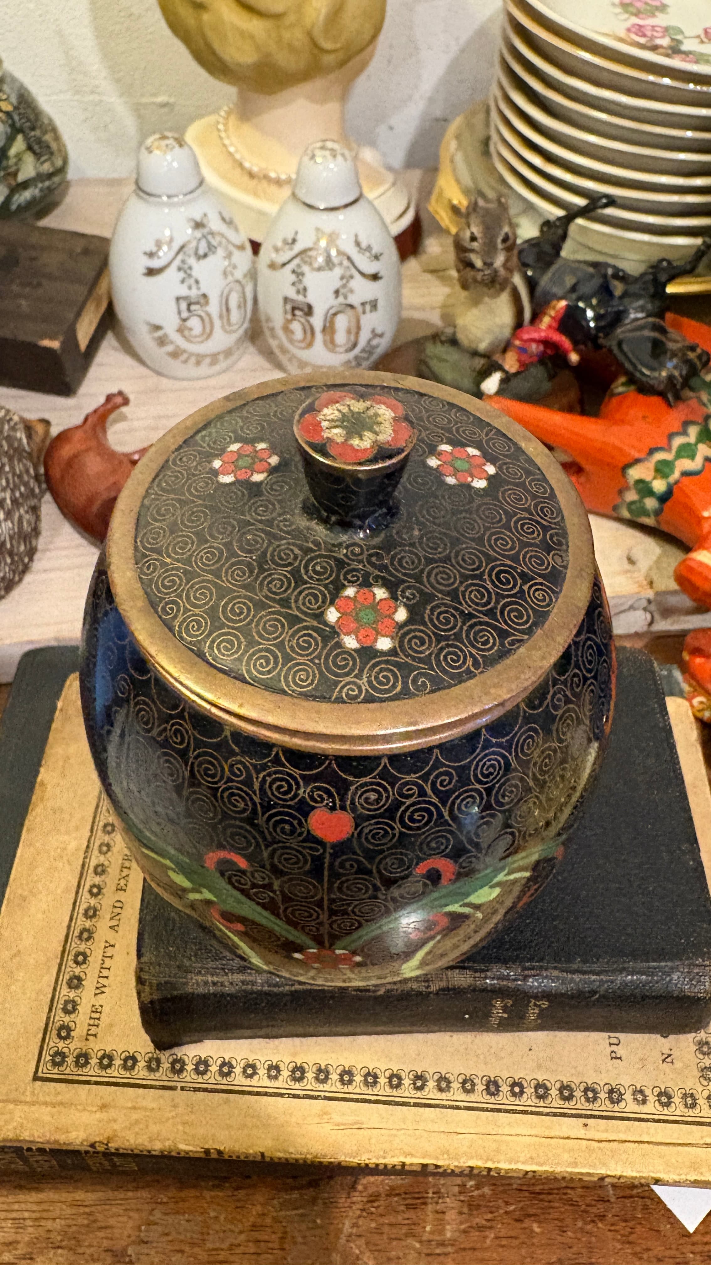 Japanese Cloisonne Tobacco Jar - Regular - Thumbnail 4