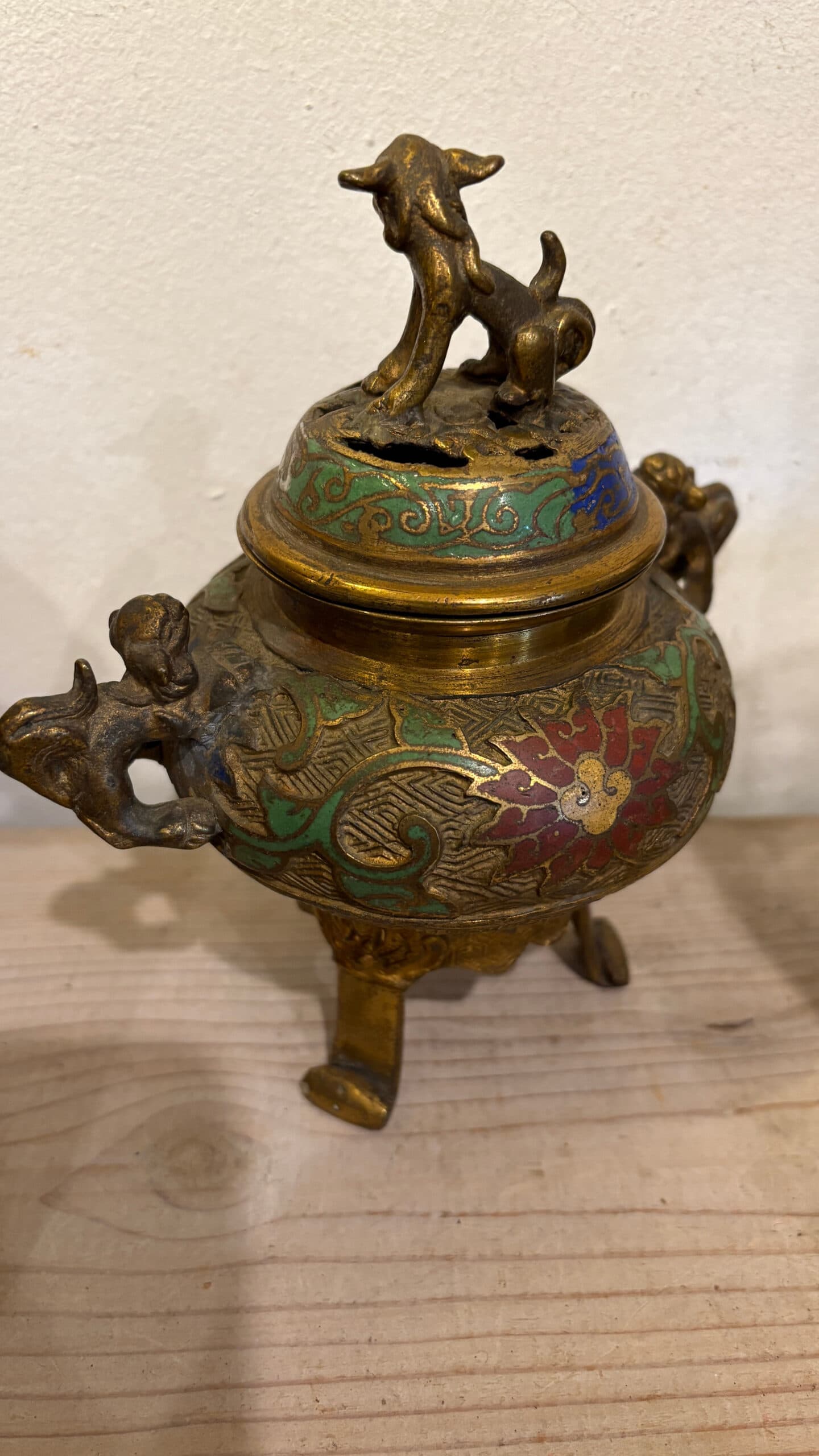 Antique Foo Dog Chinese Incense Burner - Regular - Thumbnail 4