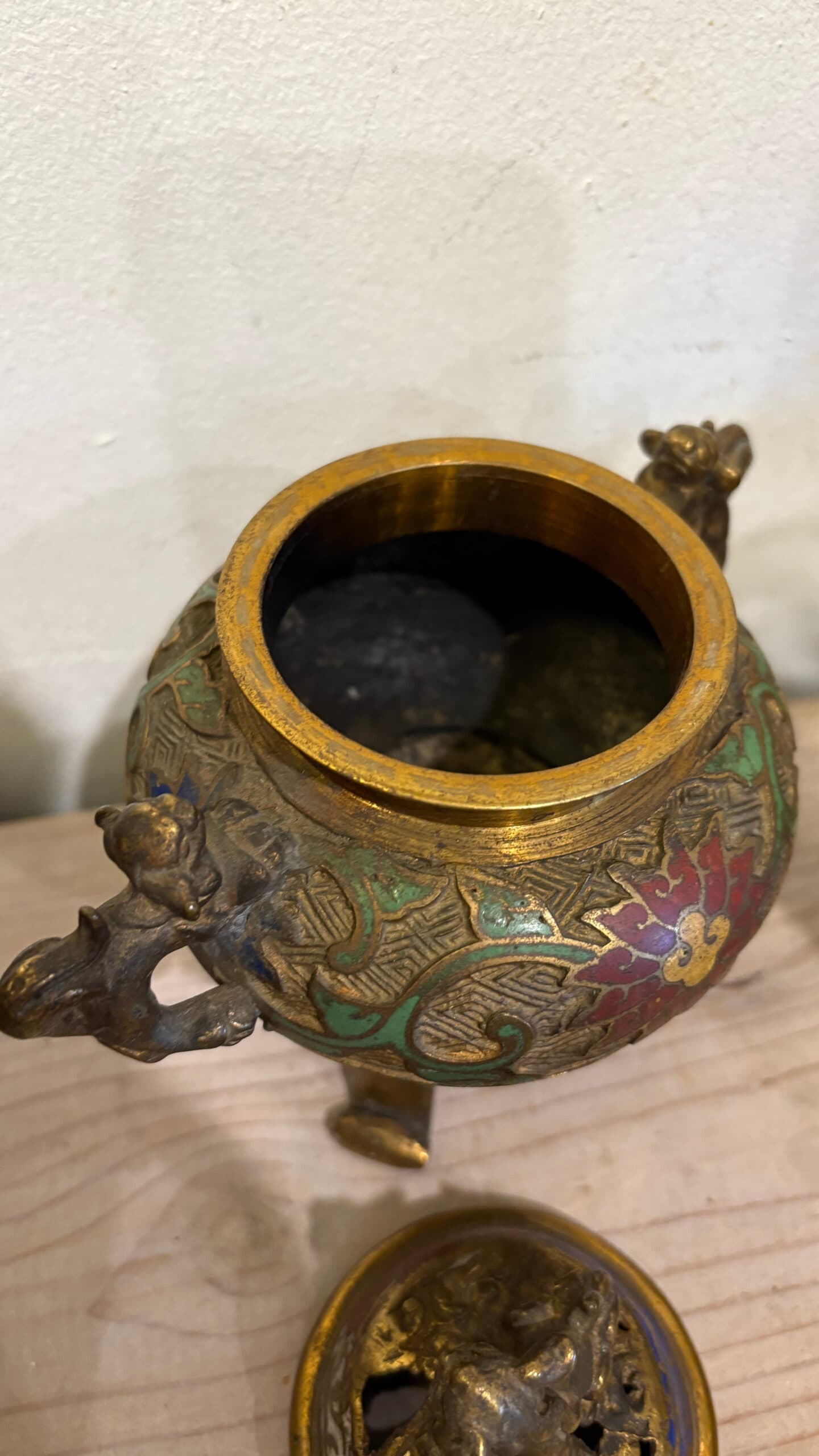 Antique Foo Dog Chinese Incense Burner - Regular - Thumbnail 3
