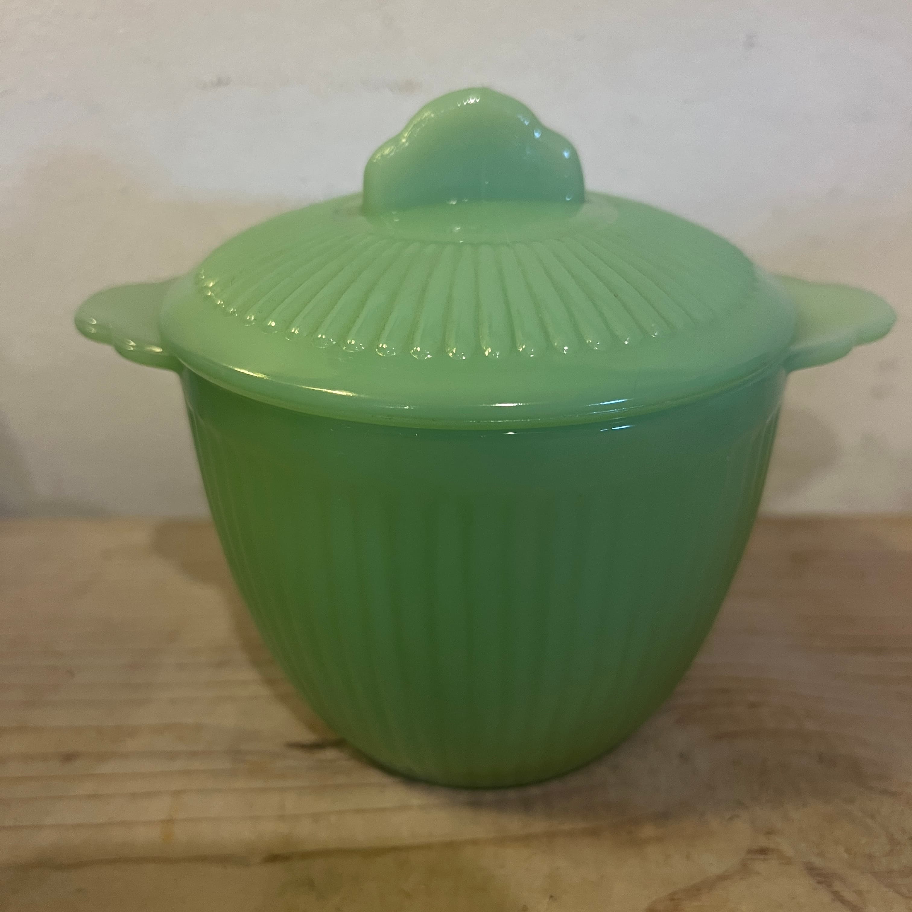 Jadite Sugar Bowl AS IS - Regular - Thumbnail 2