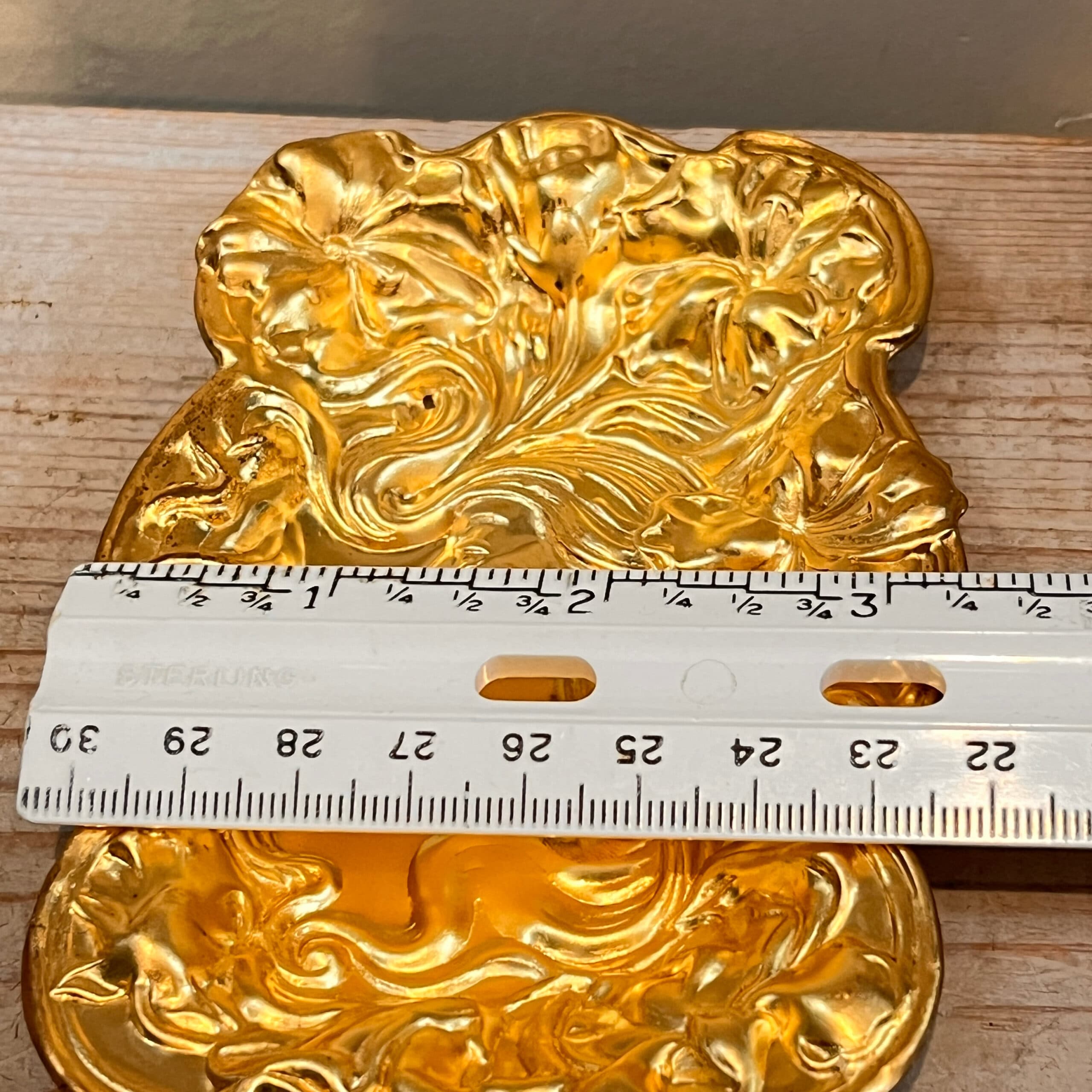 Art Nouveau Repousse Stamped Trinket Tray - Regular - Thumbnail 4