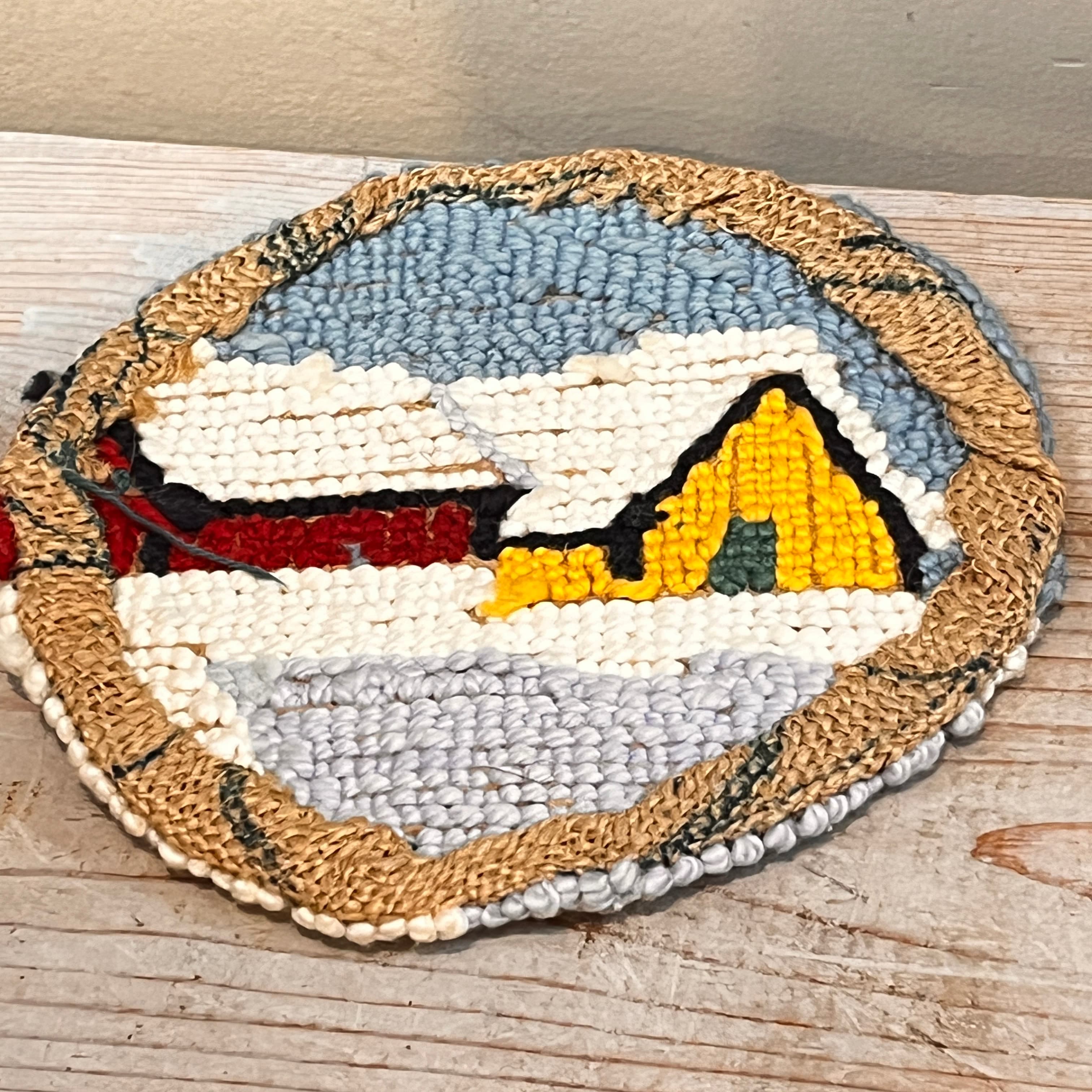 Trio of Hooked Round Trivets with Buildings in Snow - Regular - Thumbnail 4