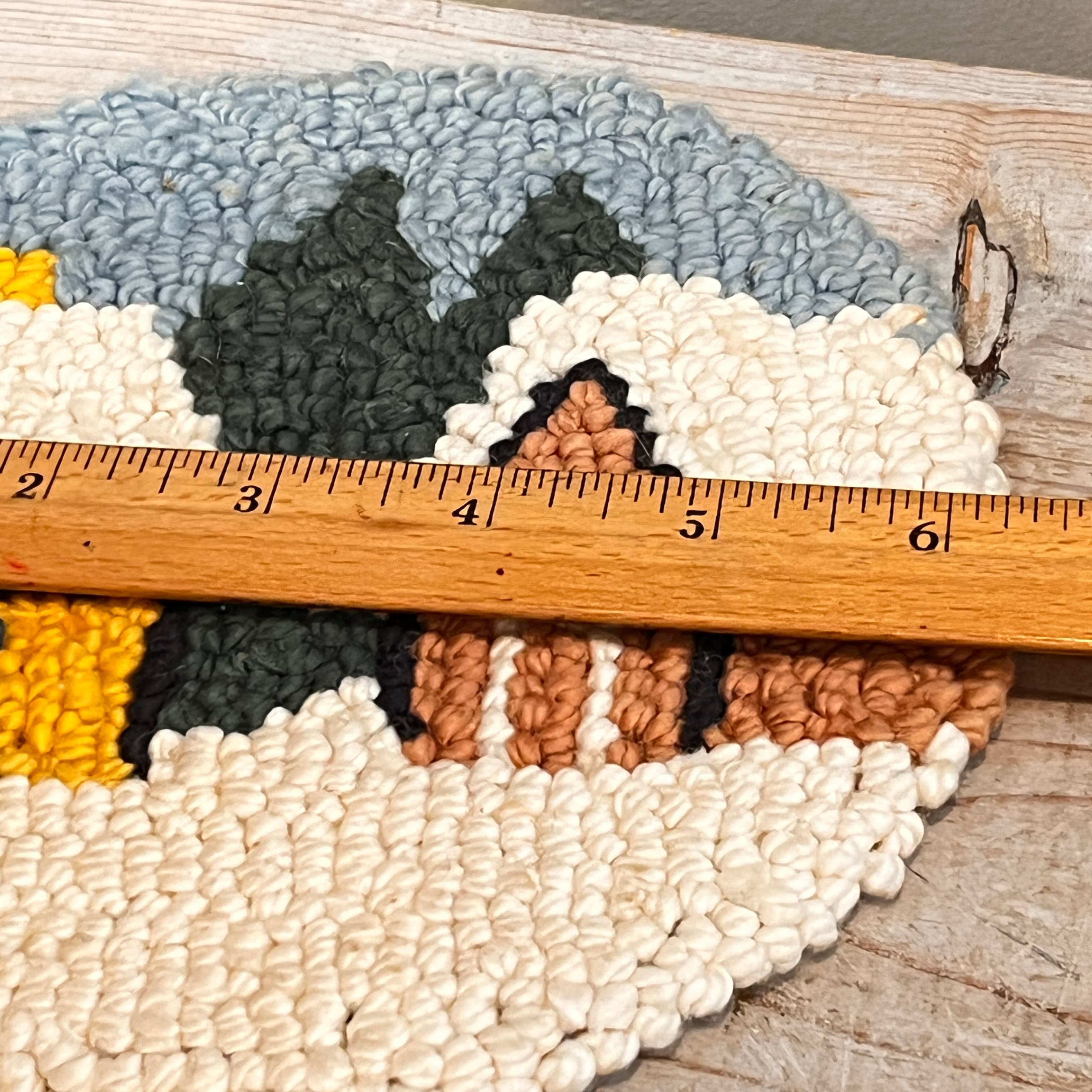 Trio of Hooked Round Trivets with Buildings in Snow - Regular - Thumbnail 5