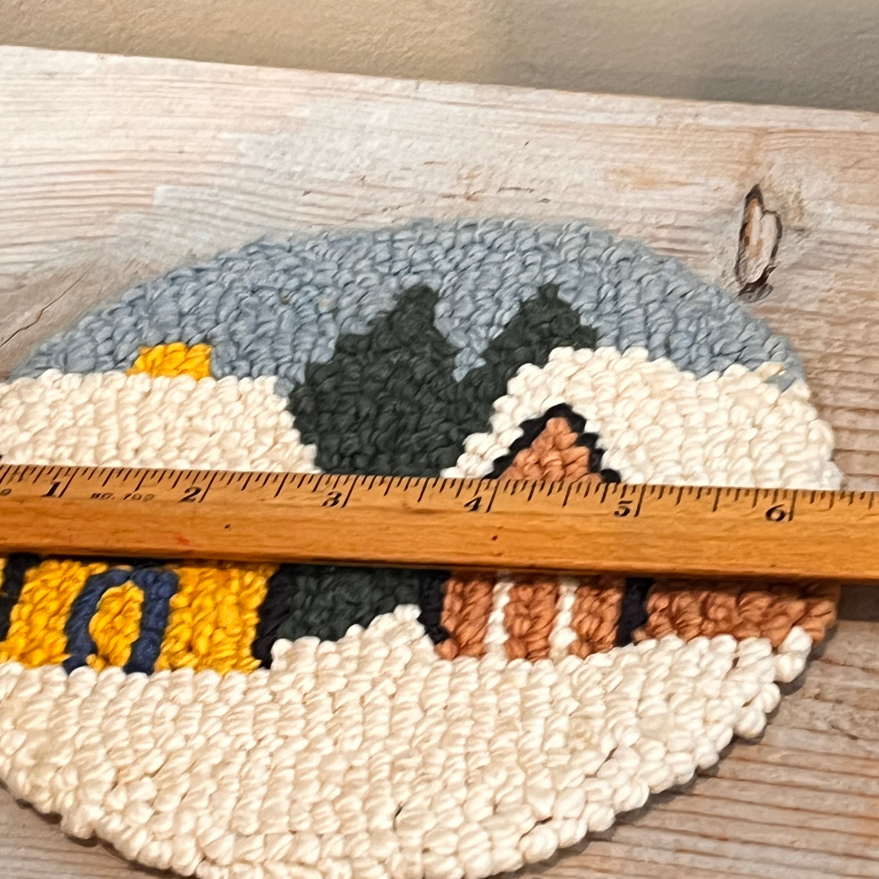 Trio of Hooked Round Trivets with Buildings in Snow - Regular - Thumbnail 2