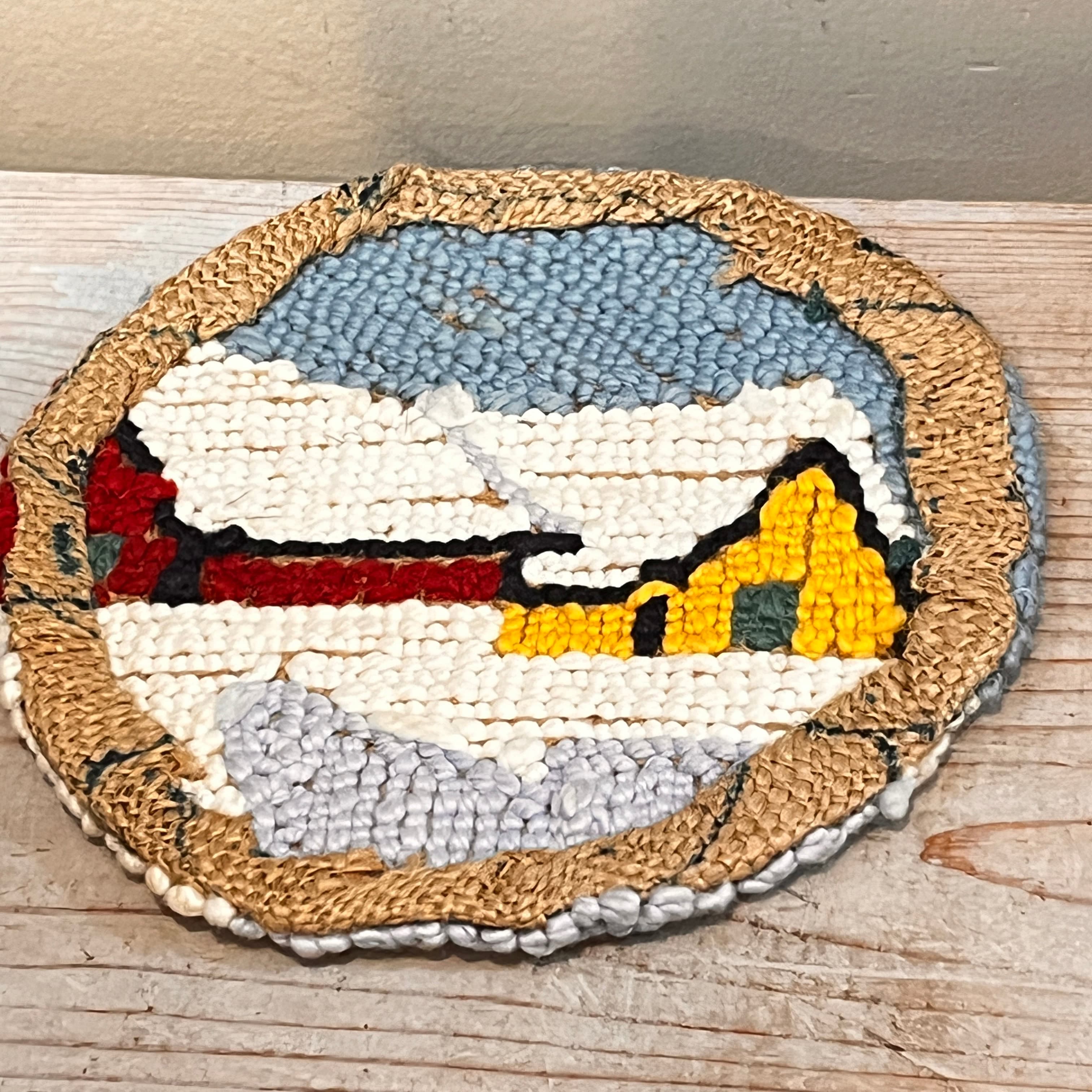 Trio of Hooked Round Trivets with Buildings in Snow - Regular - Thumbnail 6
