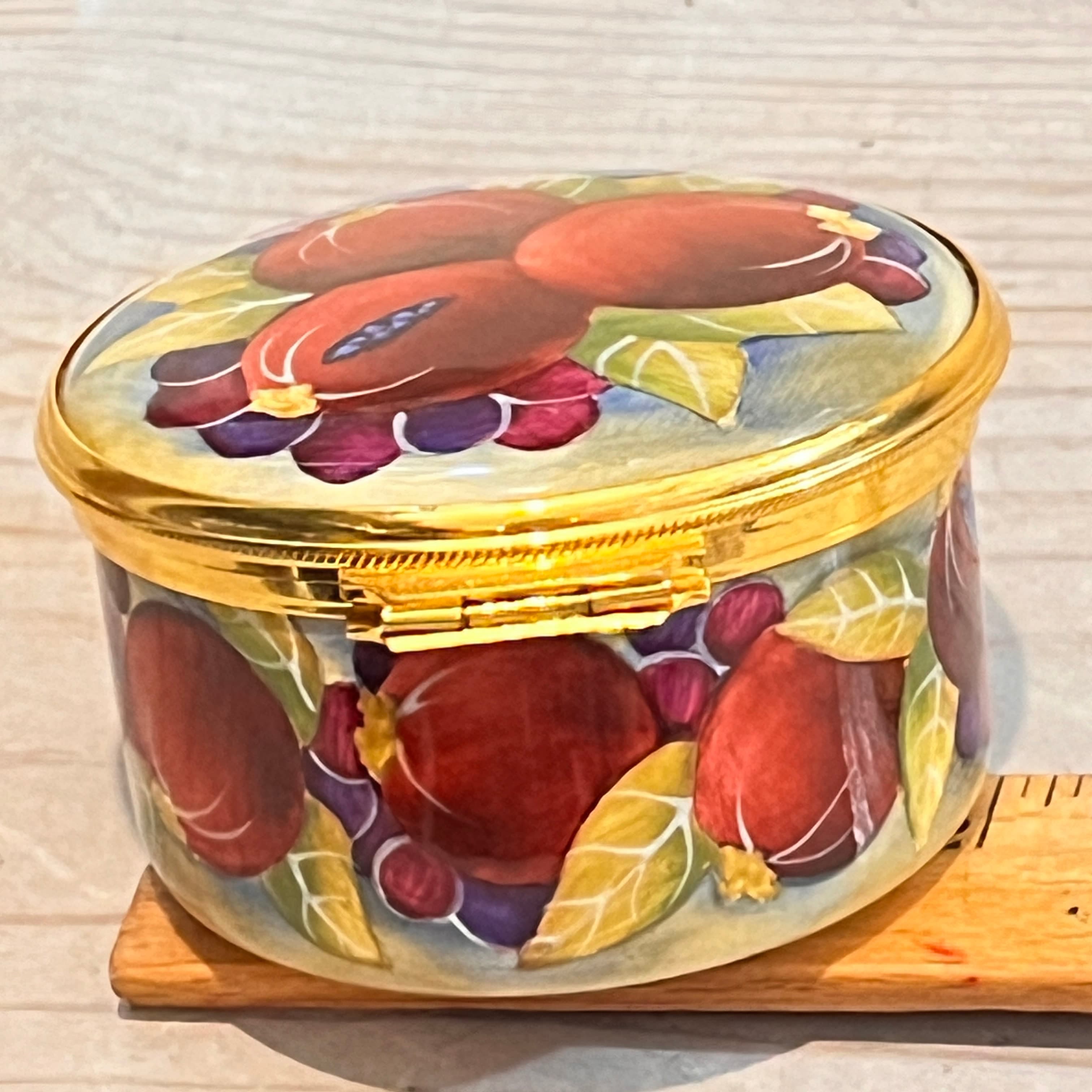 Moorcroft Signed Enamel Pottery - 1998 Ring Box -Pomegranate - Regular - Thumbnail 5