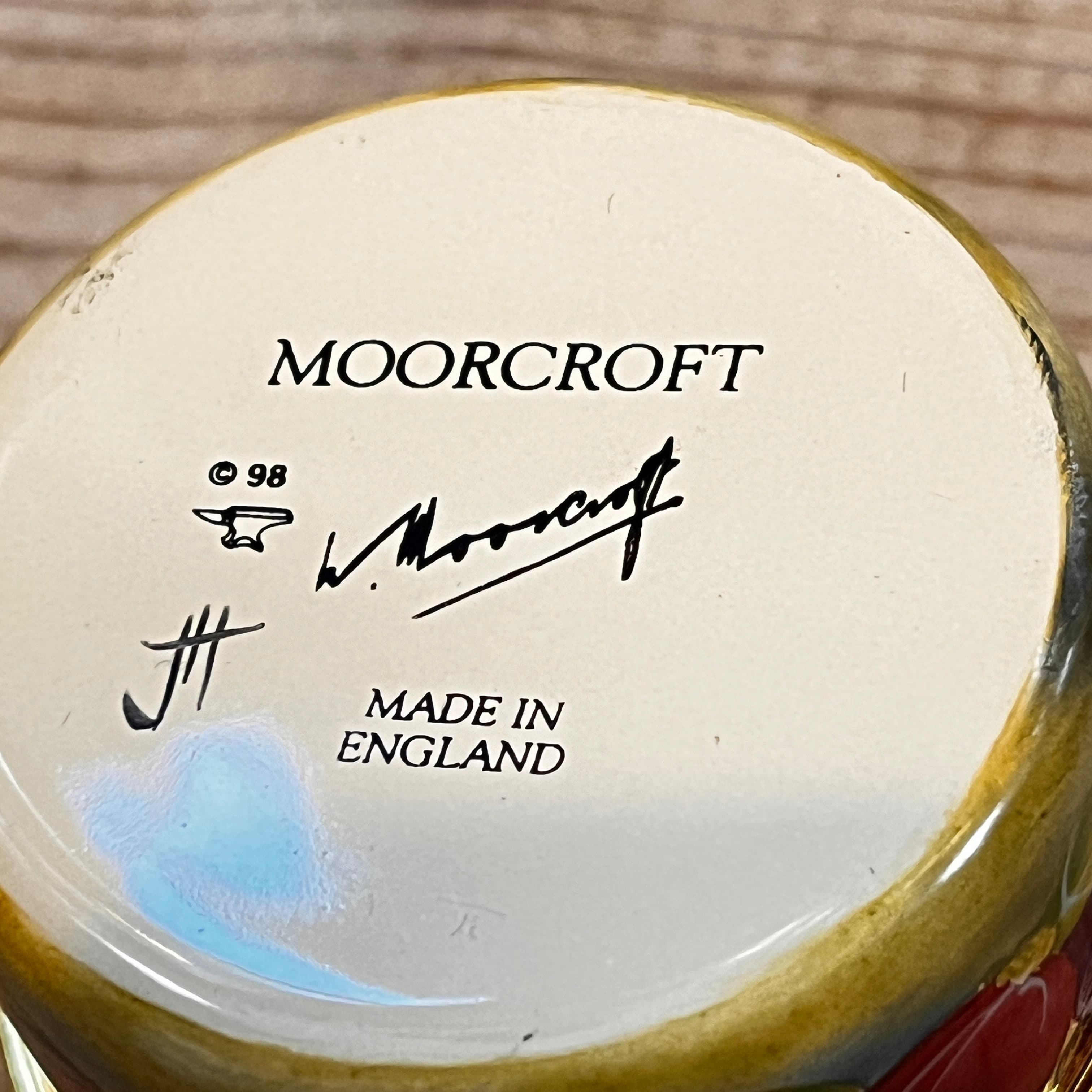 Moorcroft Signed Enamel Pottery - 1998 Ring Box -Pomegranate - Regular - Thumbnail 3
