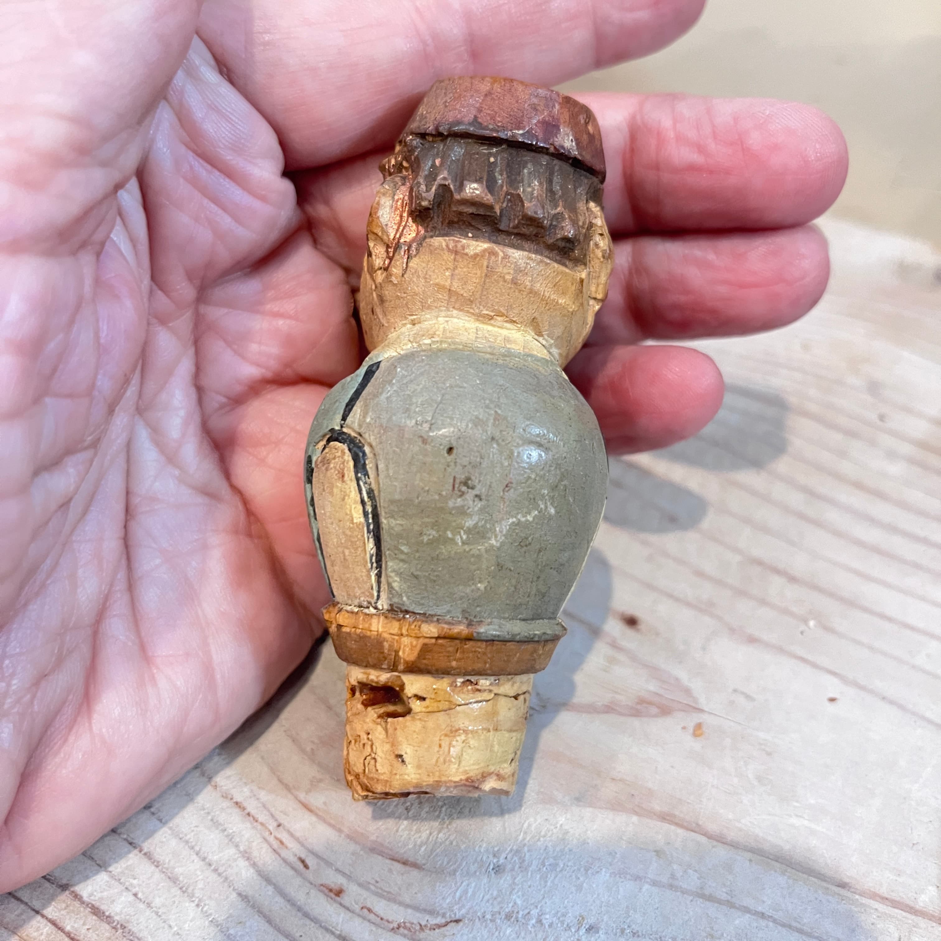 Vtg Anri Hand-Carved Bottle Stopper - Regular - Thumbnail 3