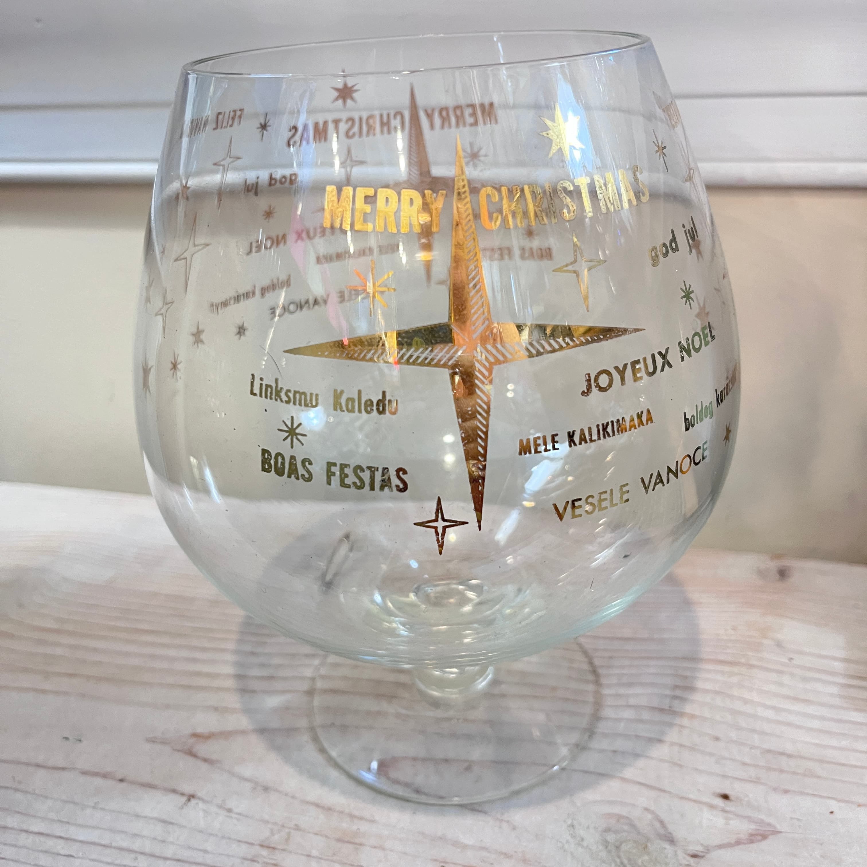 Vtg. Oversized Christmas Brandy Snifter - Regular - Thumbnail 2