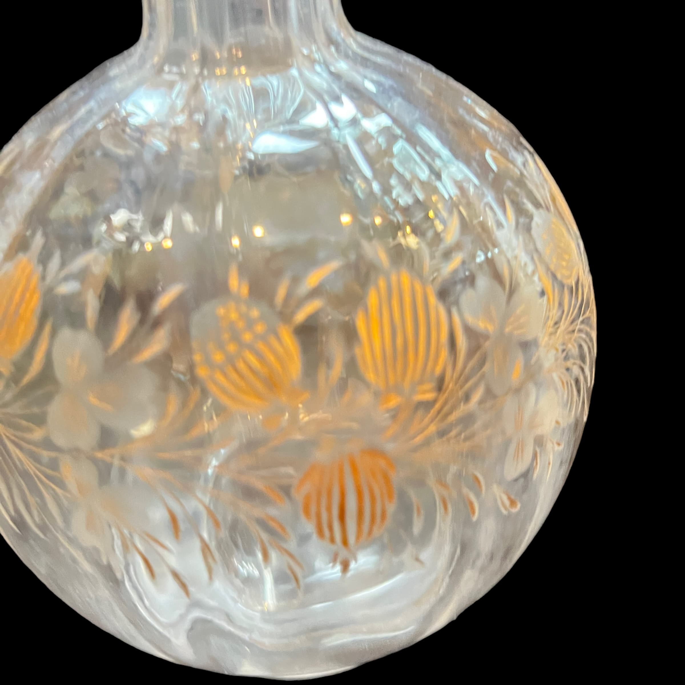 Beautifully etched and gilded Crystal decanter - Regular - Thumbnail 3