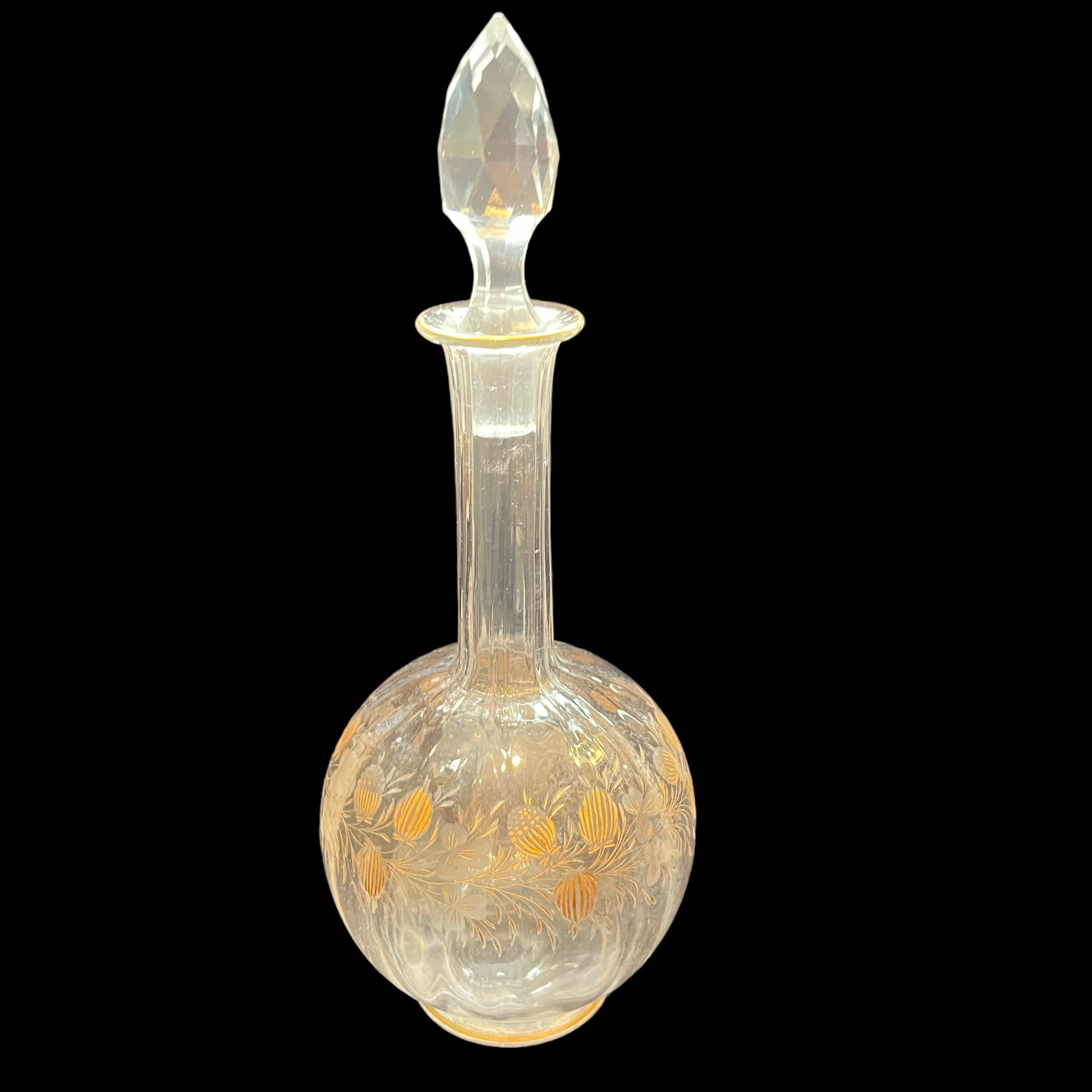 Beautifully etched and gilded Crystal decanter - Regular - Thumbnail 2