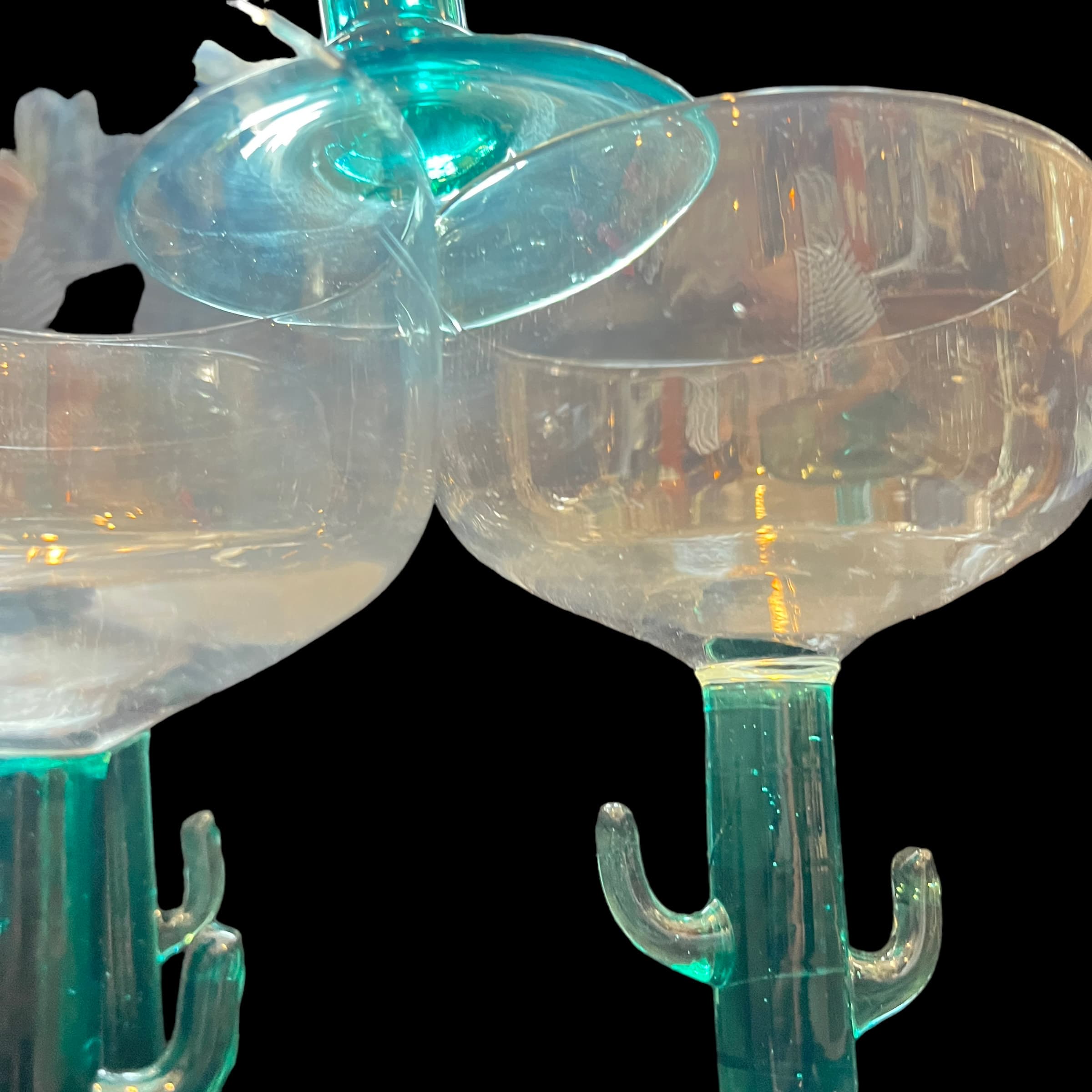 4 Handblown Cactus Margarita GLasses - Regular - Thumbnail 5