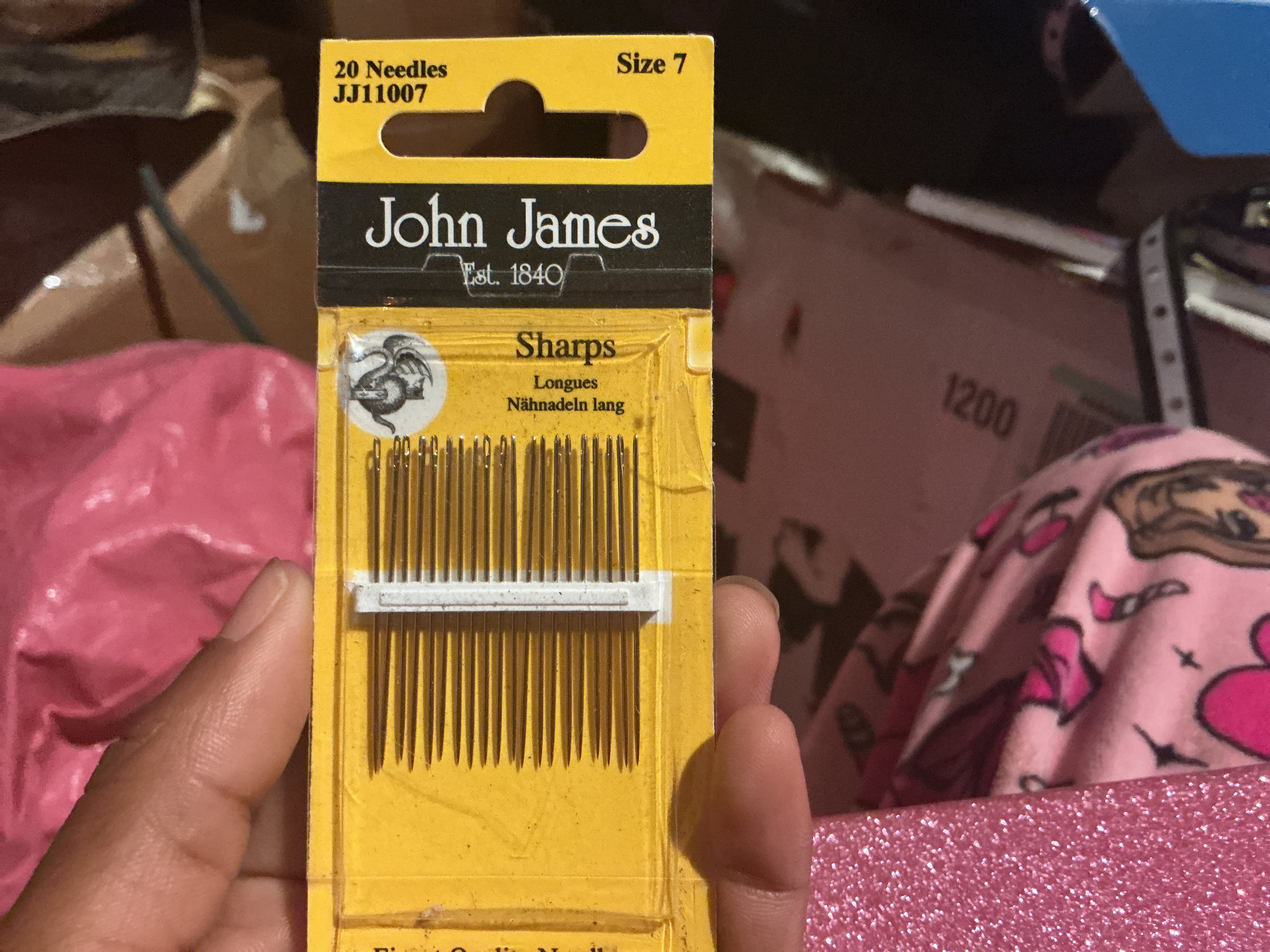 John James Sharps Needles Size 7 Pack of 20
