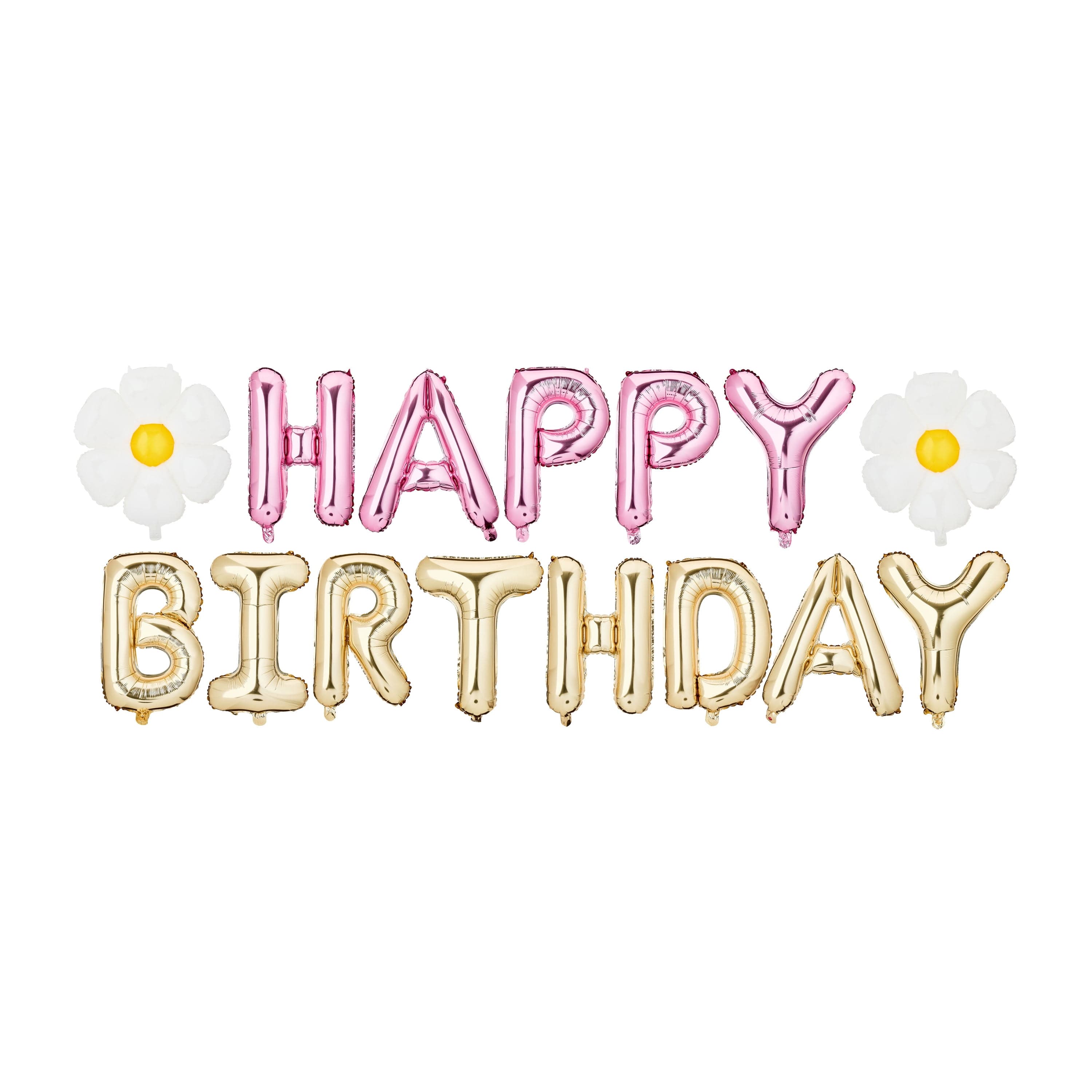 Gold Happy Birthday Air-Filled Balloon Banner  16 Pieces  by Way to Celebrate - Thumbnail 8
