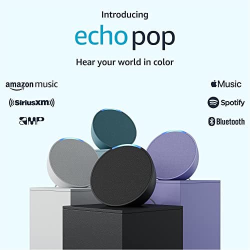 Echo Pop (1st Gen) Full Sound Compact Smart Speaker with Alexa, Charcoal - Thumbnail 3