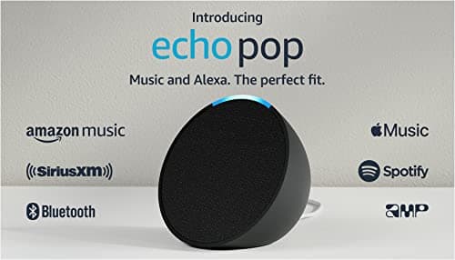 Echo Pop (1st Gen) Full Sound Compact Smart Speaker with Alexa, Charcoal - Thumbnail 4
