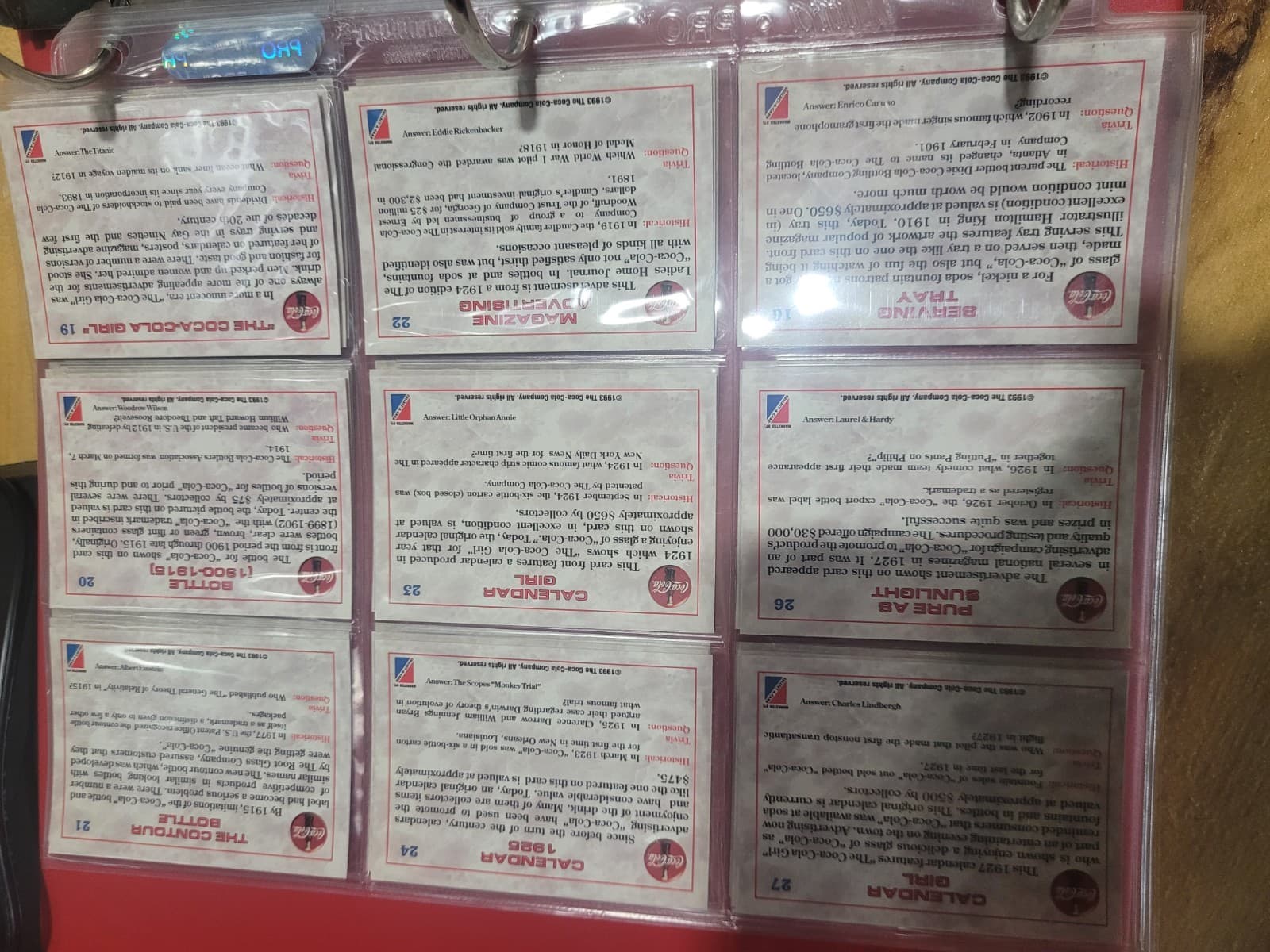 Vintage Coca-Cola Collectors Cards Binder + Sealed Pack + Bonus Collectibles - Thumbnail 5