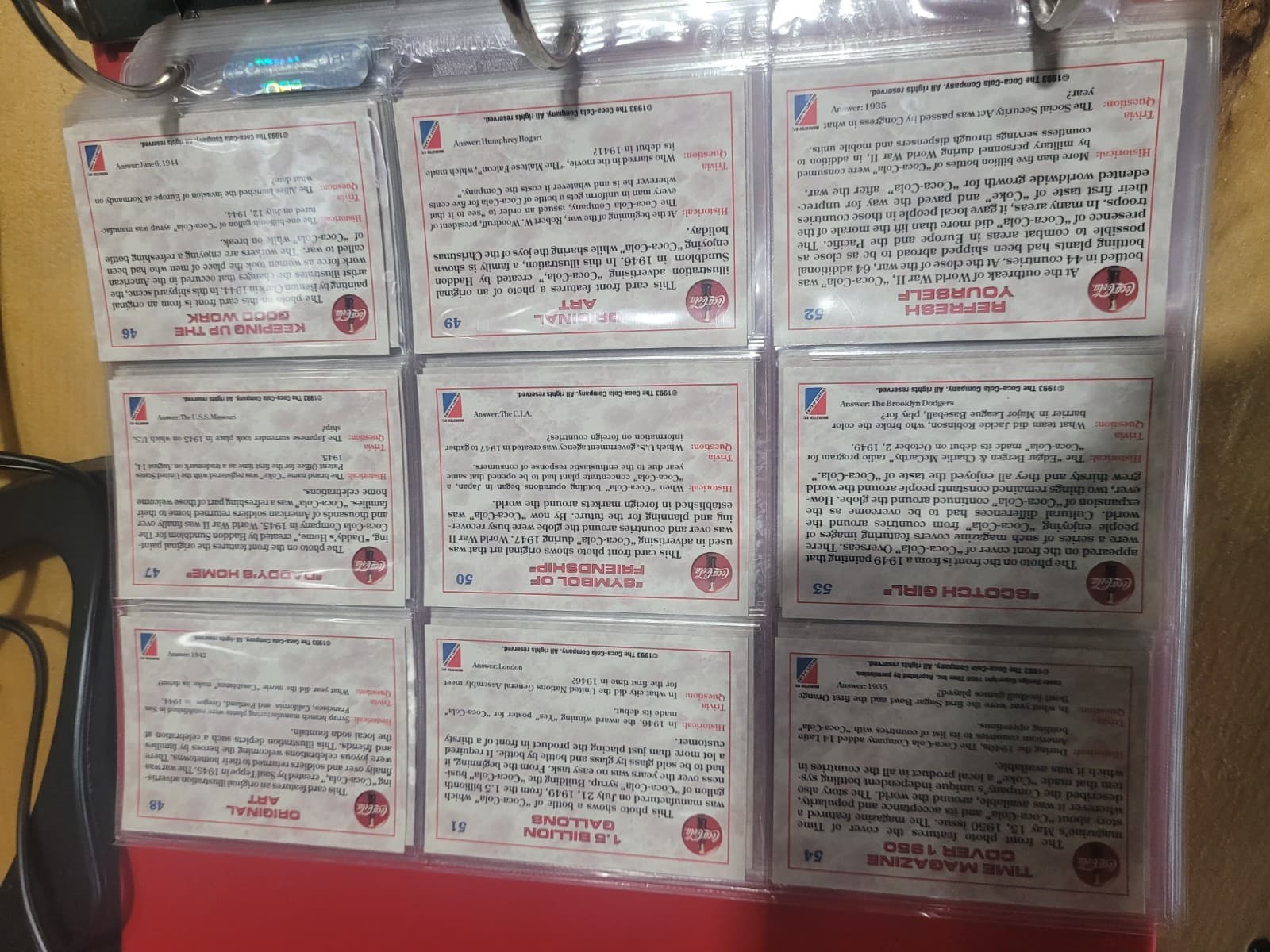 Vintage Coca-Cola Collectors Cards Binder + Sealed Pack + Bonus Collectibles - Thumbnail 11