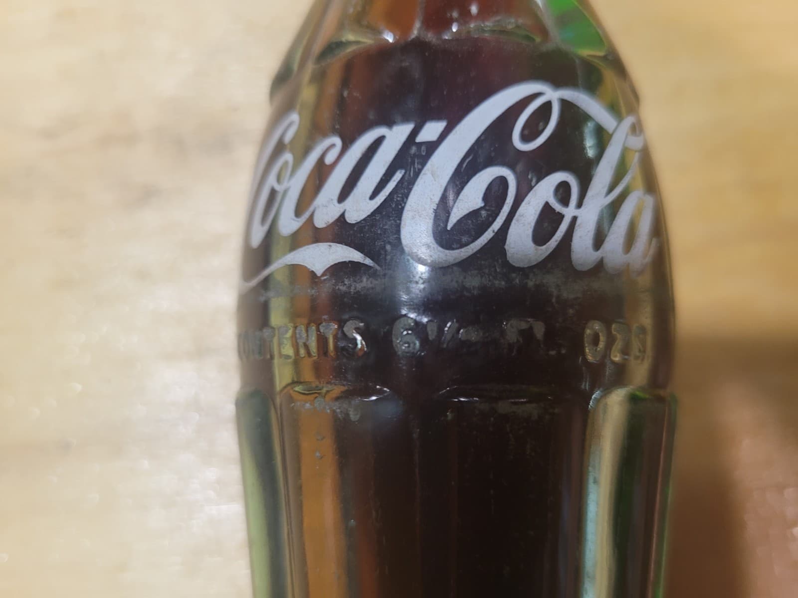 Vintage Coca-Cola 6½ oz Green Glass Bottle with Original Cap (1958) – Full Bottl - Thumbnail 3