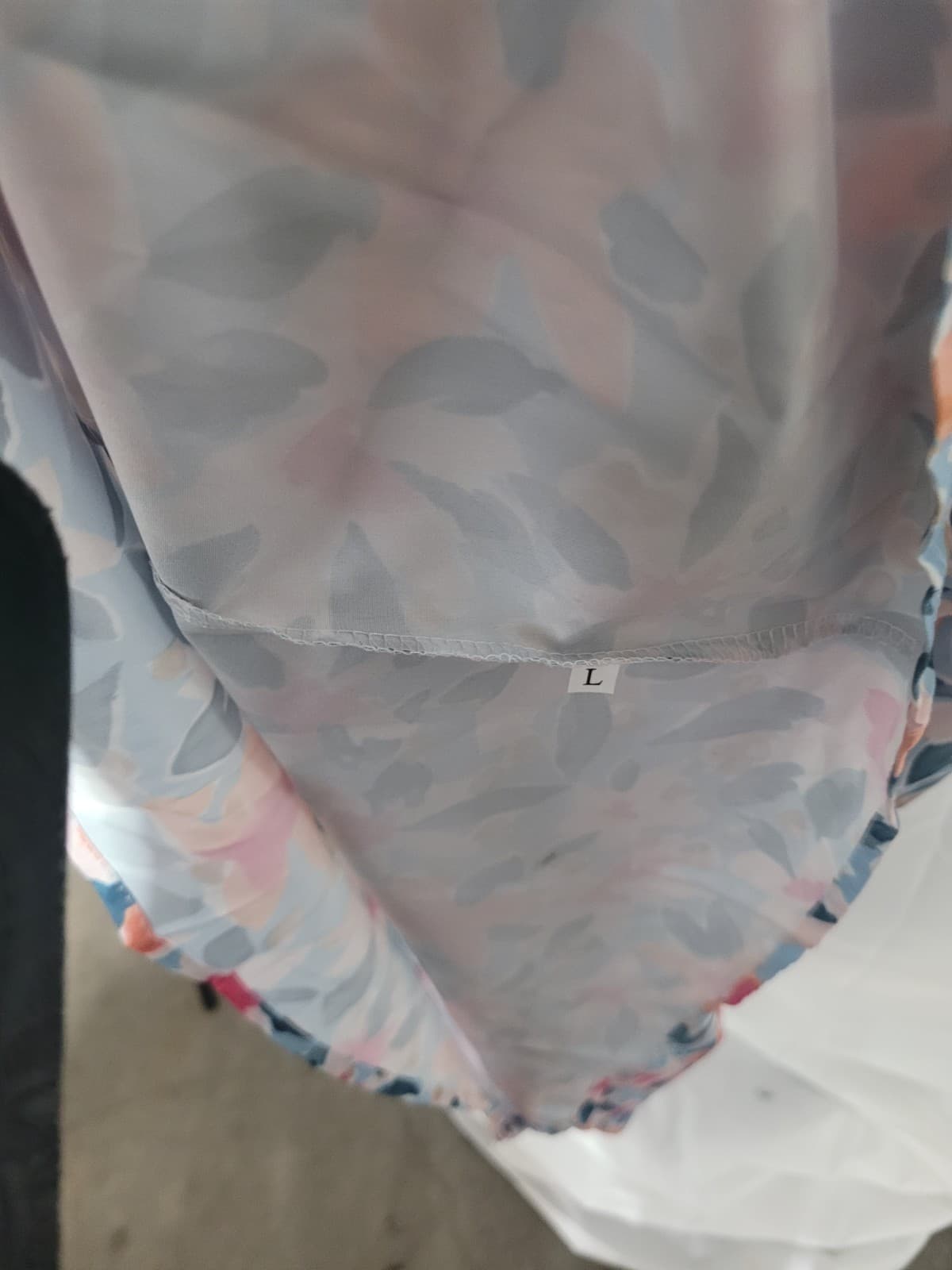SIZE LARGESpaghetti Strap Flower Dress - Thumbnail 2