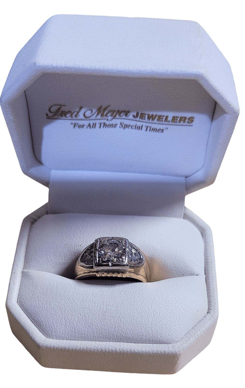 1.40CT Natural Diamond Men’s Ring 14K Two Tone Gold Estate Appraised $8,755 Size - Thumbnail 4