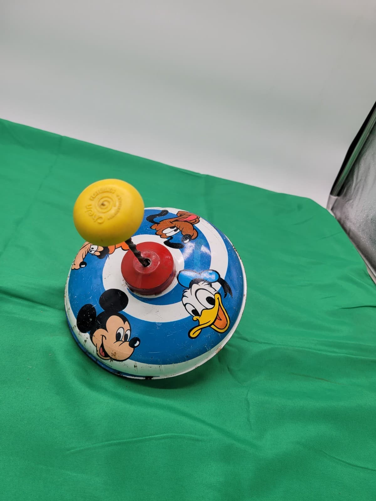 Vintage Disney Tin Litho Spinning Top Toy Mickey Mouse Donald Duck Goofy Noise - Thumbnail 3