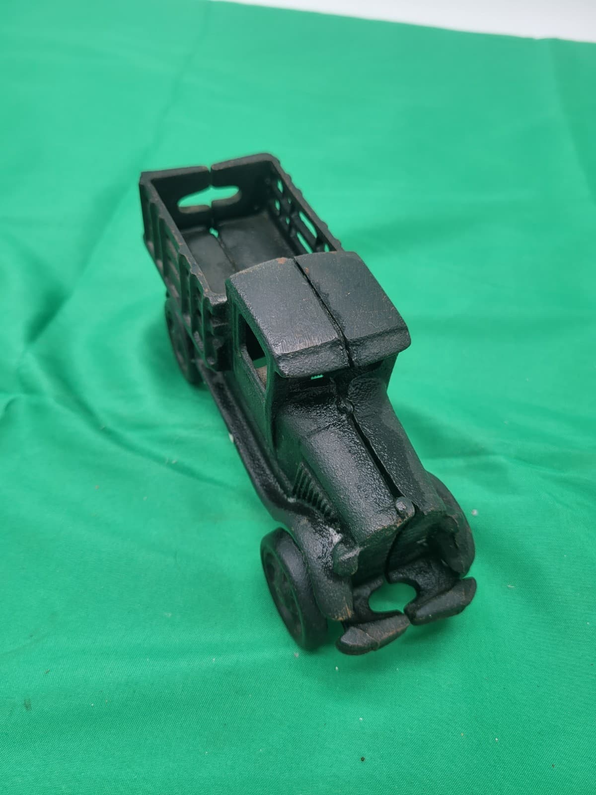 Vintage Cast Iron Toy Truck Bank Antique Style Pickup Stake Bed Coin Bank