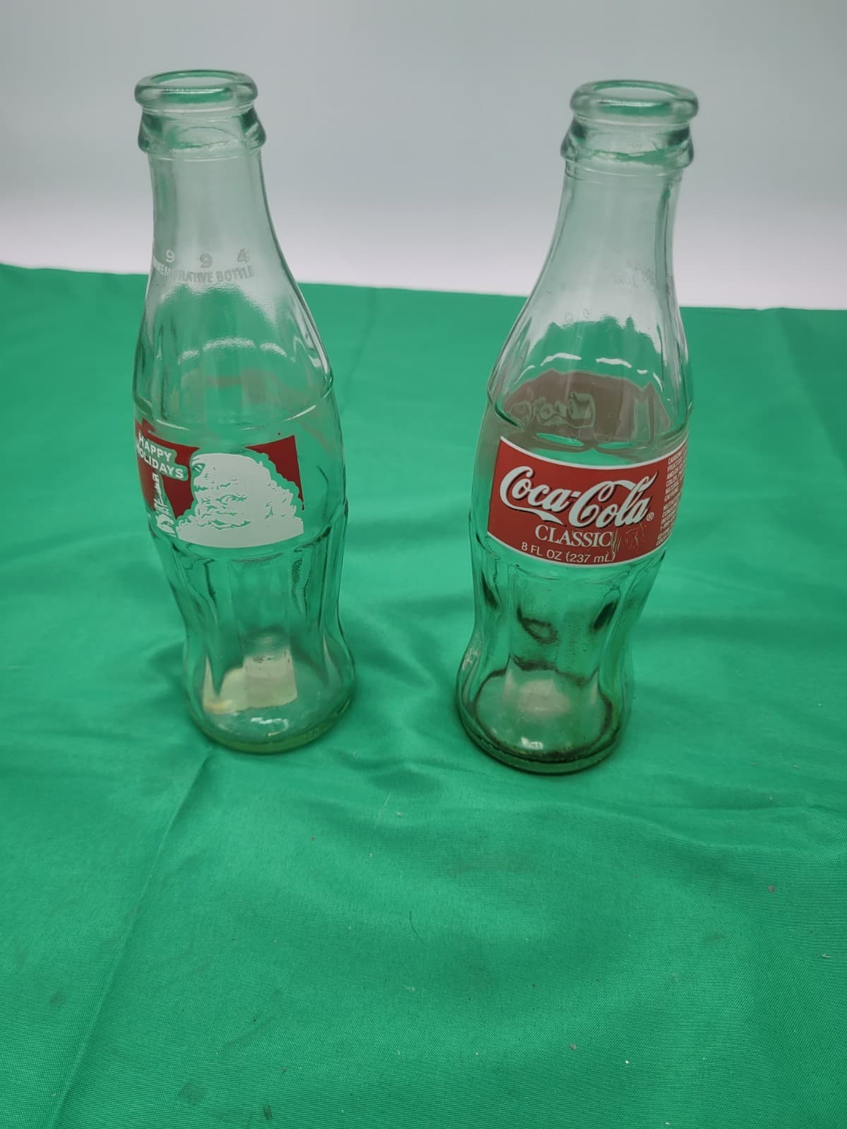 Vintage Coca-Cola Glass Bottles Lot of 2 1994 Holiday Commemorative Coke Classic - Thumbnail 3