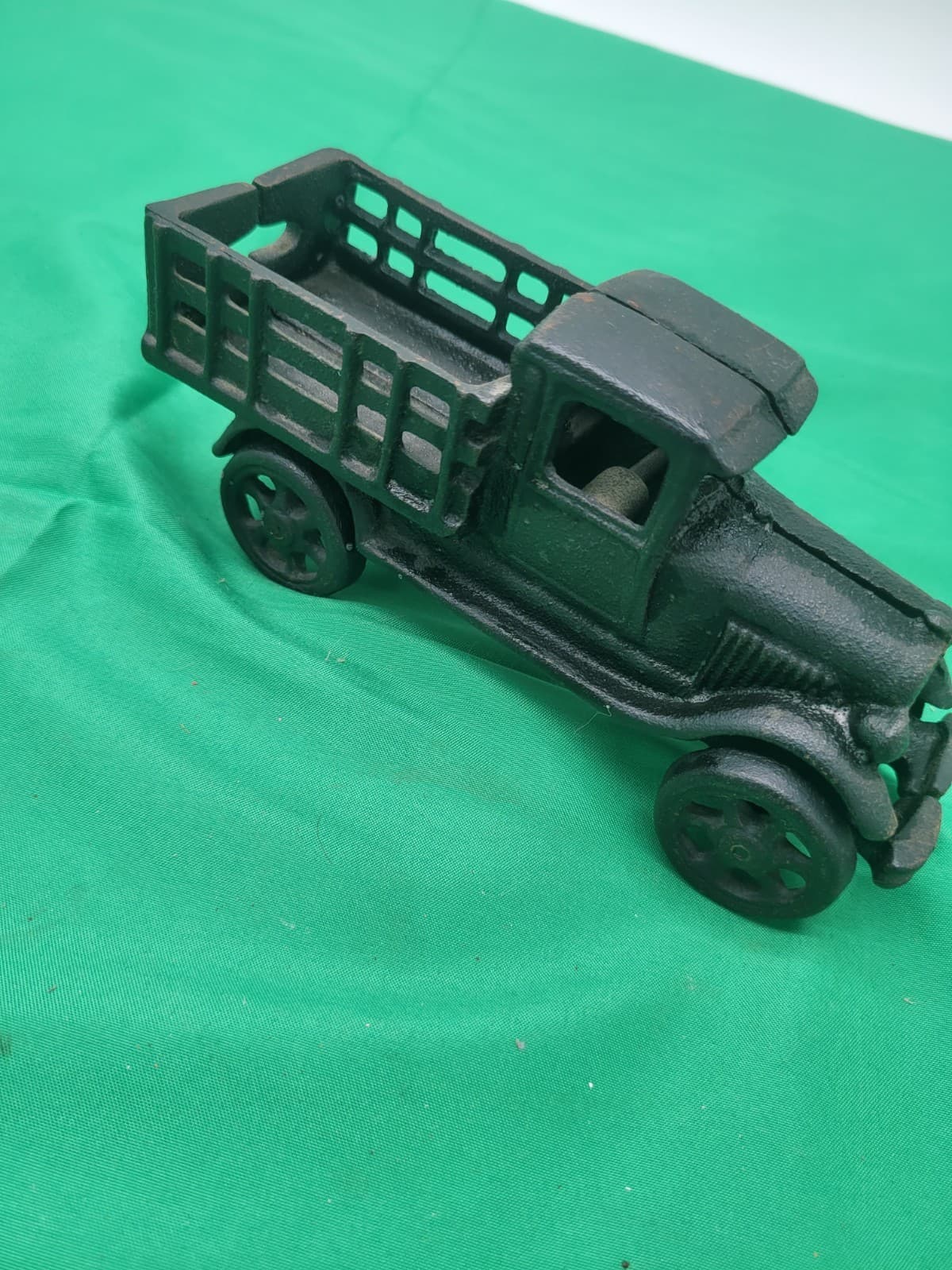 Vintage Cast Iron Toy Truck Bank Antique Style Pickup Stake Bed Coin Bank - Thumbnail 2