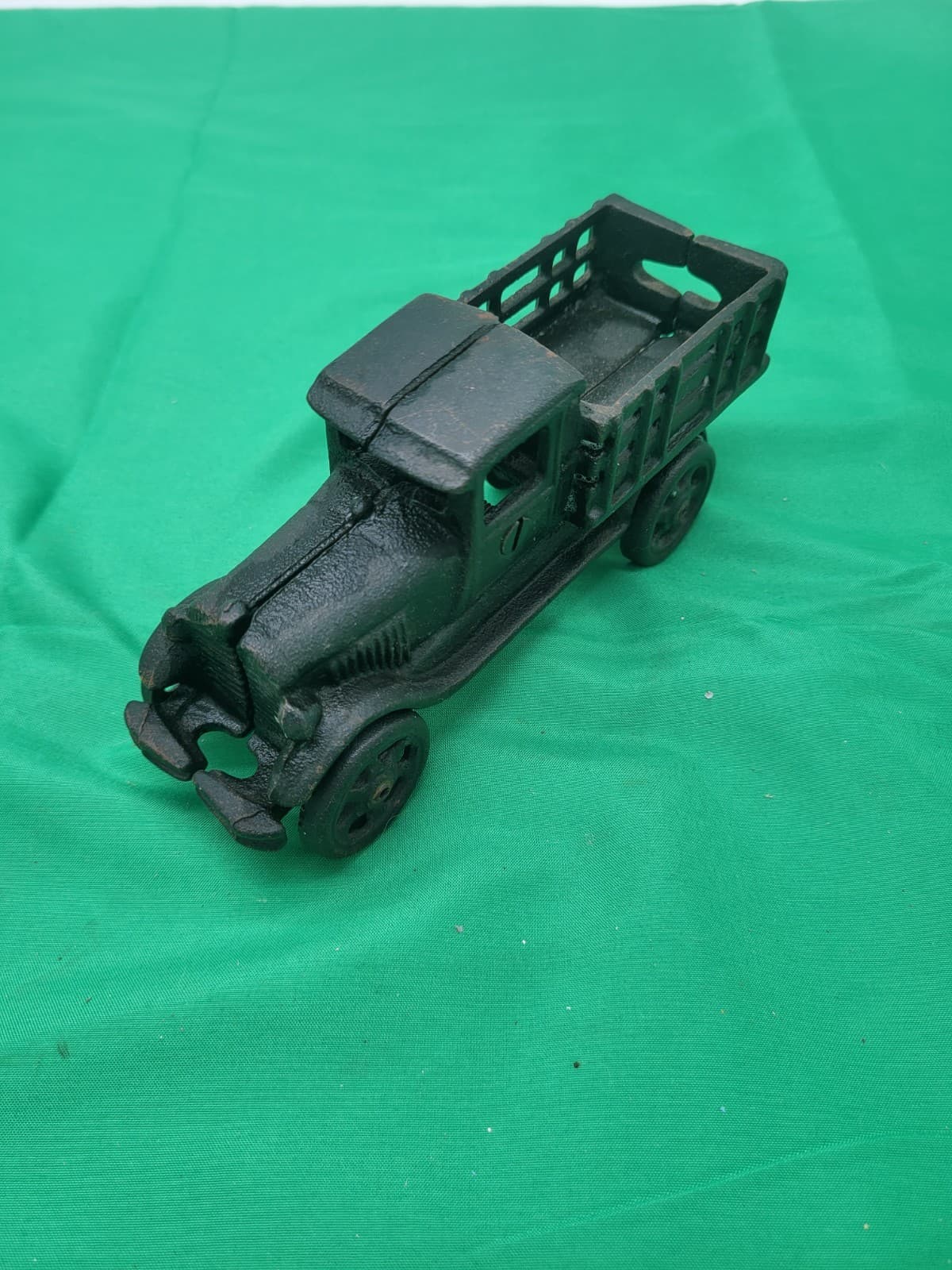 Vintage Cast Iron Toy Truck Bank Antique Style Pickup Stake Bed Coin Bank - Thumbnail 5