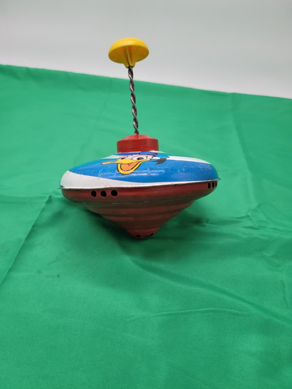 Vintage Disney Tin Litho Spinning Top Toy Mickey Mouse Donald Duck Goofy Noise - Thumbnail 2