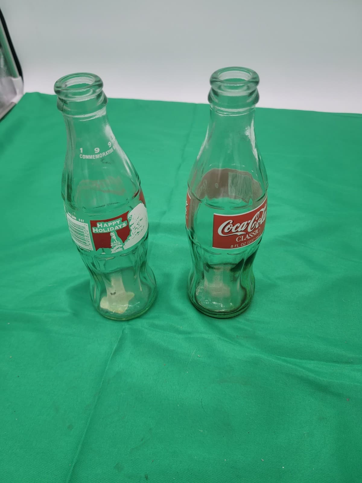 Vintage Coca-Cola Glass Bottles Lot of 2 1994 Holiday Commemorative Coke Classic - Thumbnail 2