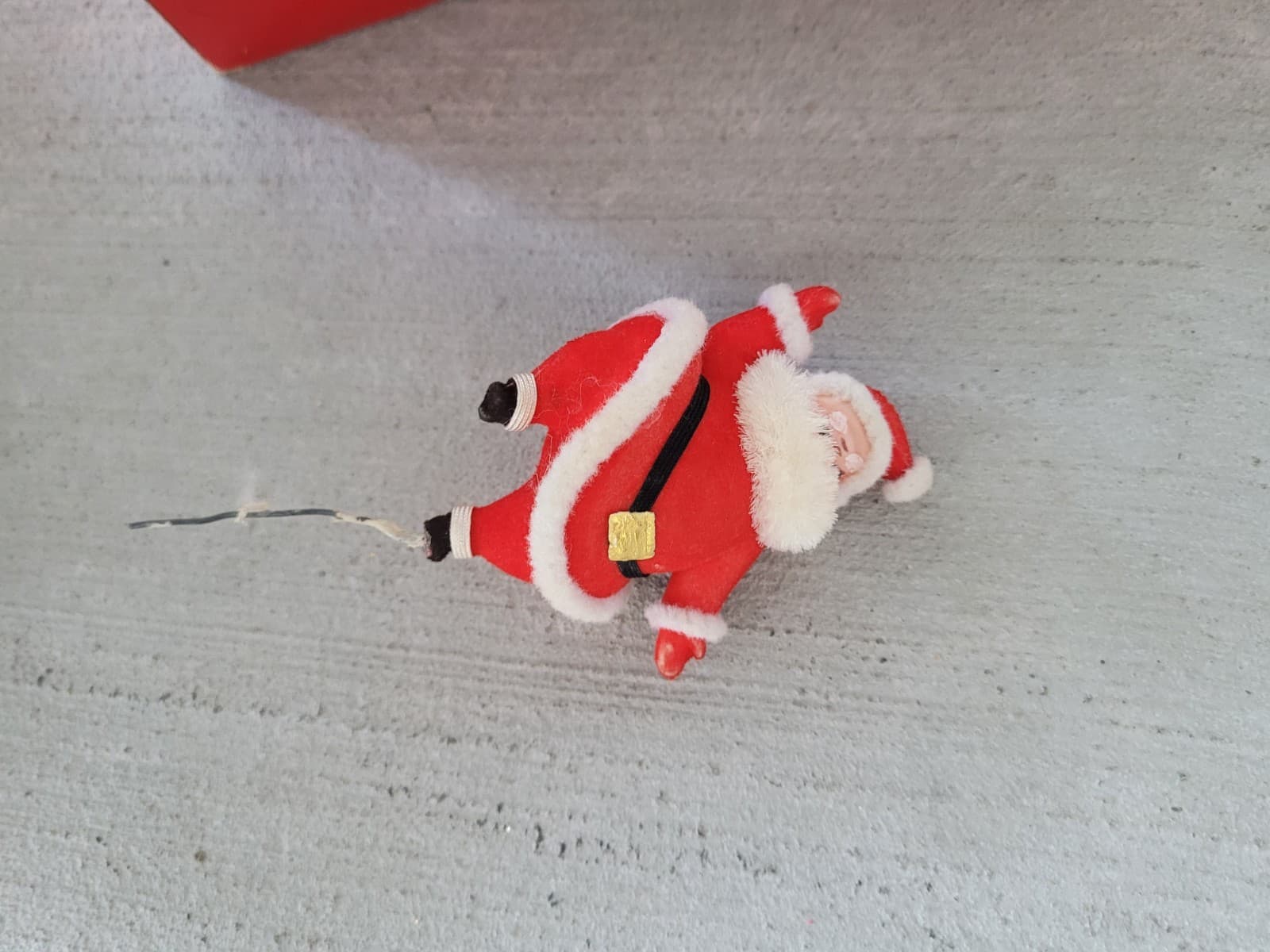 Vintage Christmas Felt Santa Claus Pick Decoration Holiday Decor JAPAN