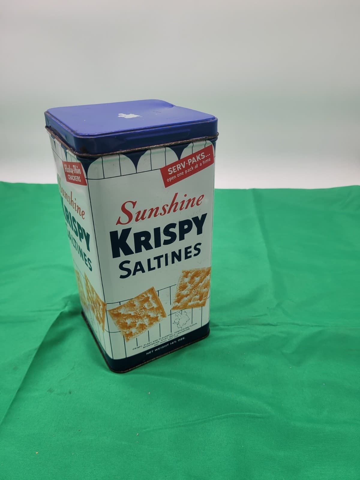 Vintage Sunshine Krispy Saltines Metal Tin Cracker Advertising Kitchen Storage T - Thumbnail 3