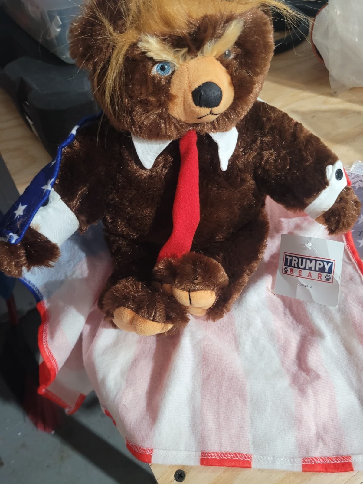 Trumpy Bear Plush Teddy Bear w/ Certificate, Flag Blanket & Tag Political Collec - Thumbnail 3