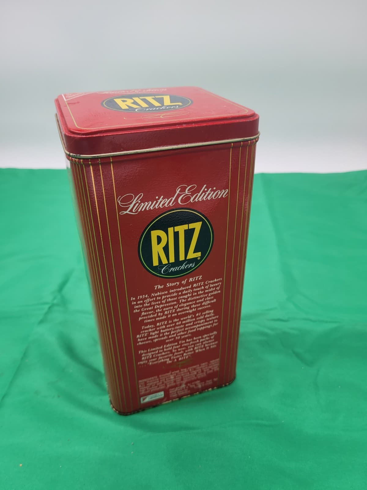 Limited Edition Ritz Crackers Tin Nabisco Red Metal Storage Collectible Cookie T - Thumbnail 5