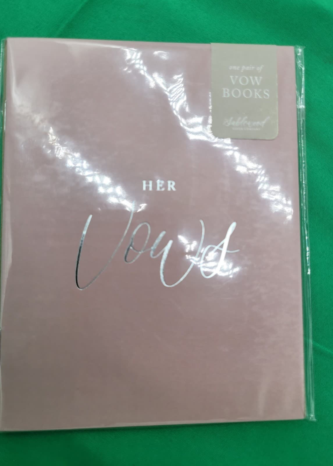 His & Her Vows Book Set Wedding Ceremony Booklets Pink Silver Foil New - Thumbnail 3