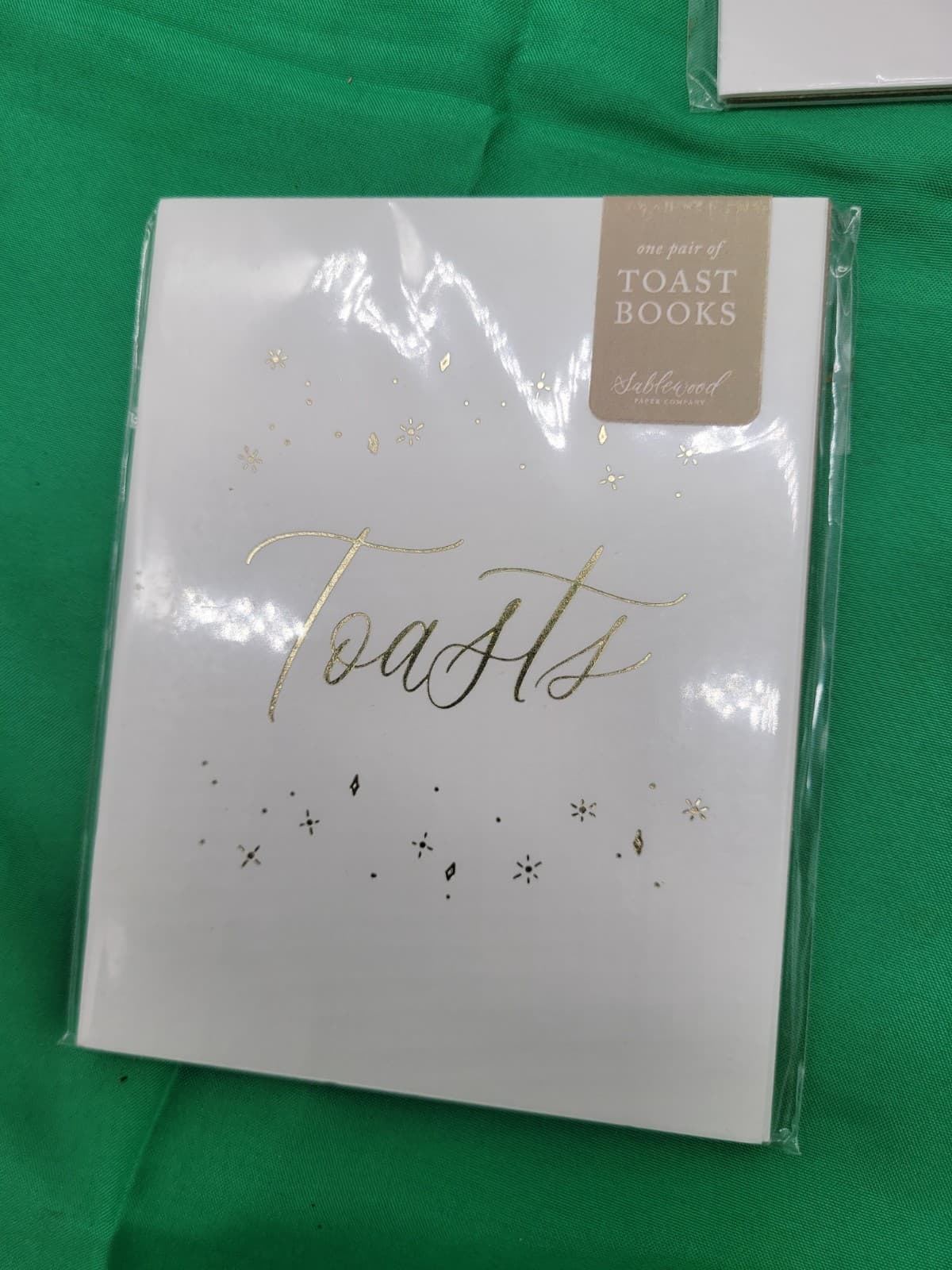 Set of 4 “Toast” Decorative Coffee Table Books White & Gold Faux Books New - Thumbnail 3