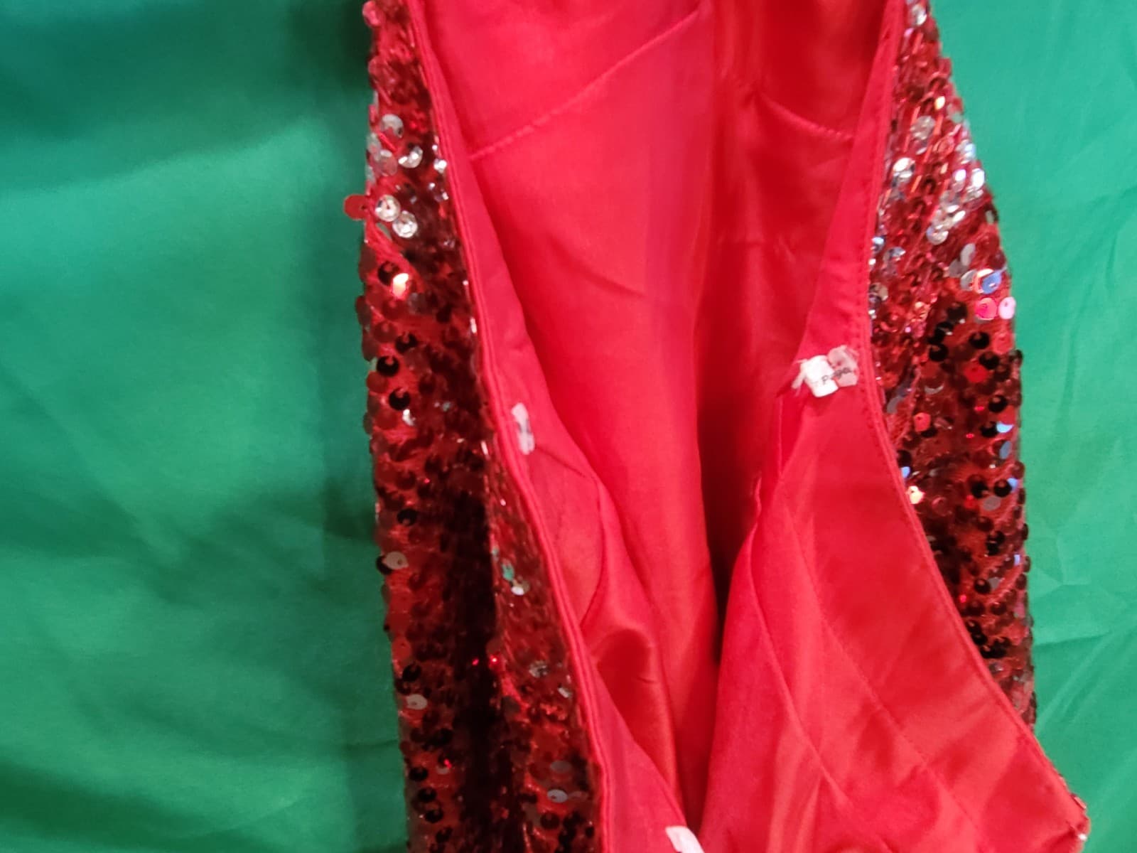 WOW! by Janie & Morgan Red Sequin Open Back Cocktail Dress – Size 2 - Thumbnail 7